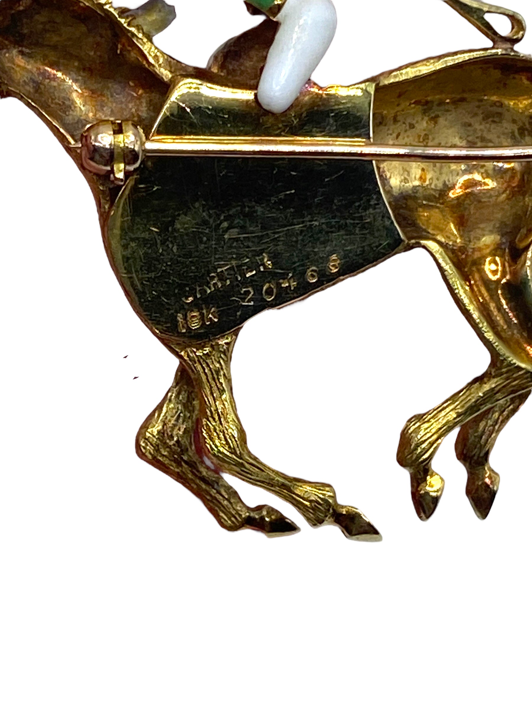 18k Cartier Jockey Racehorse Brooch