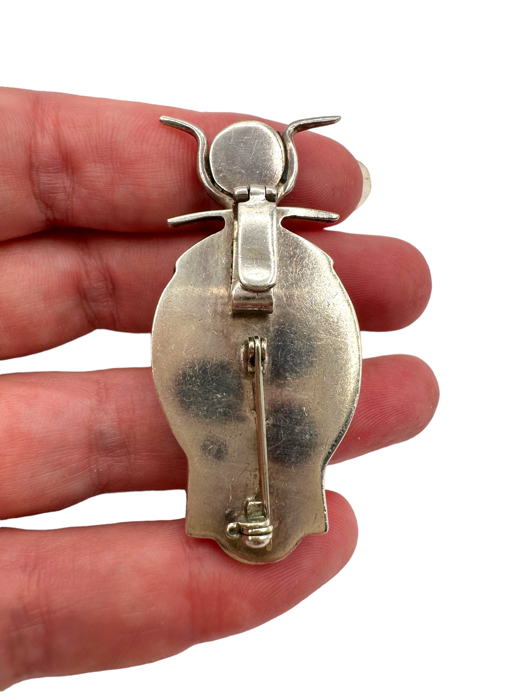 Sterling Silver Lapis Egyptian Pendant/Pin