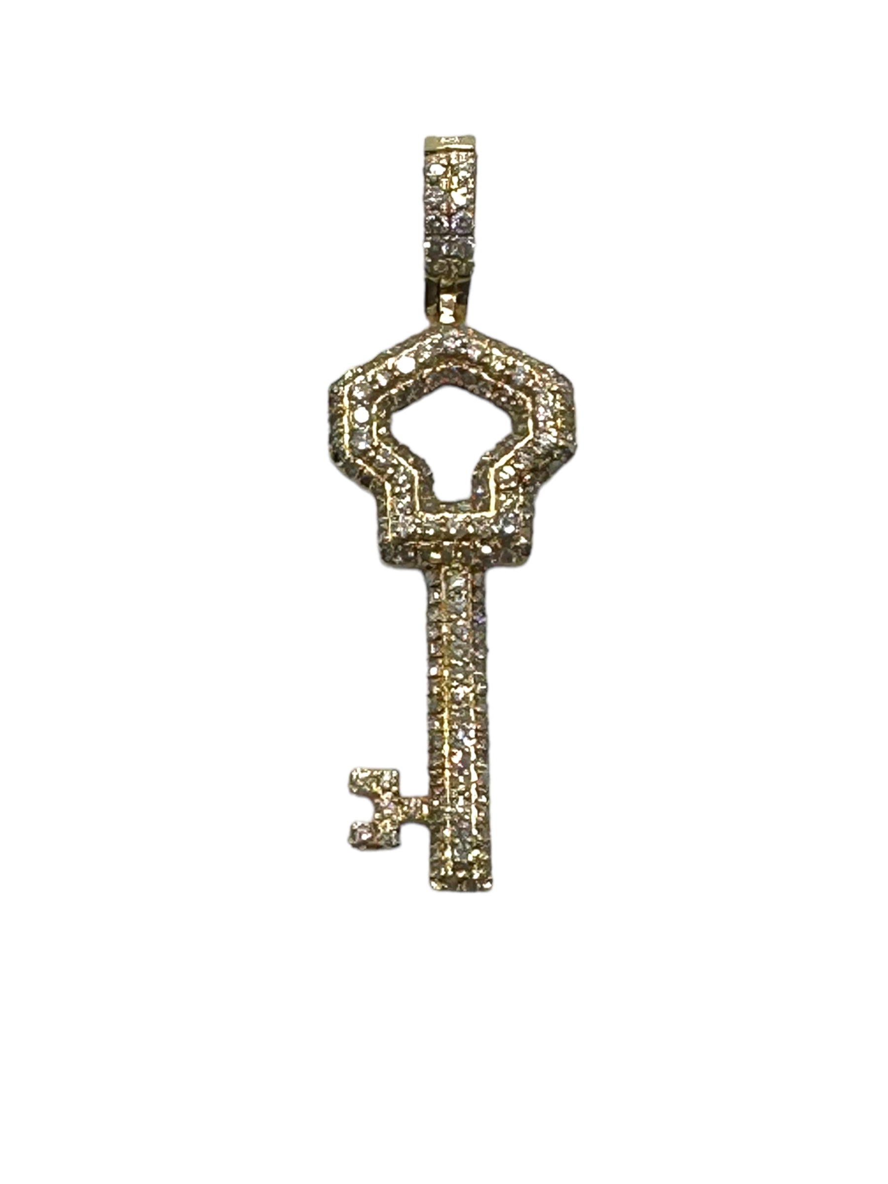 14k Diamond Key Pendant