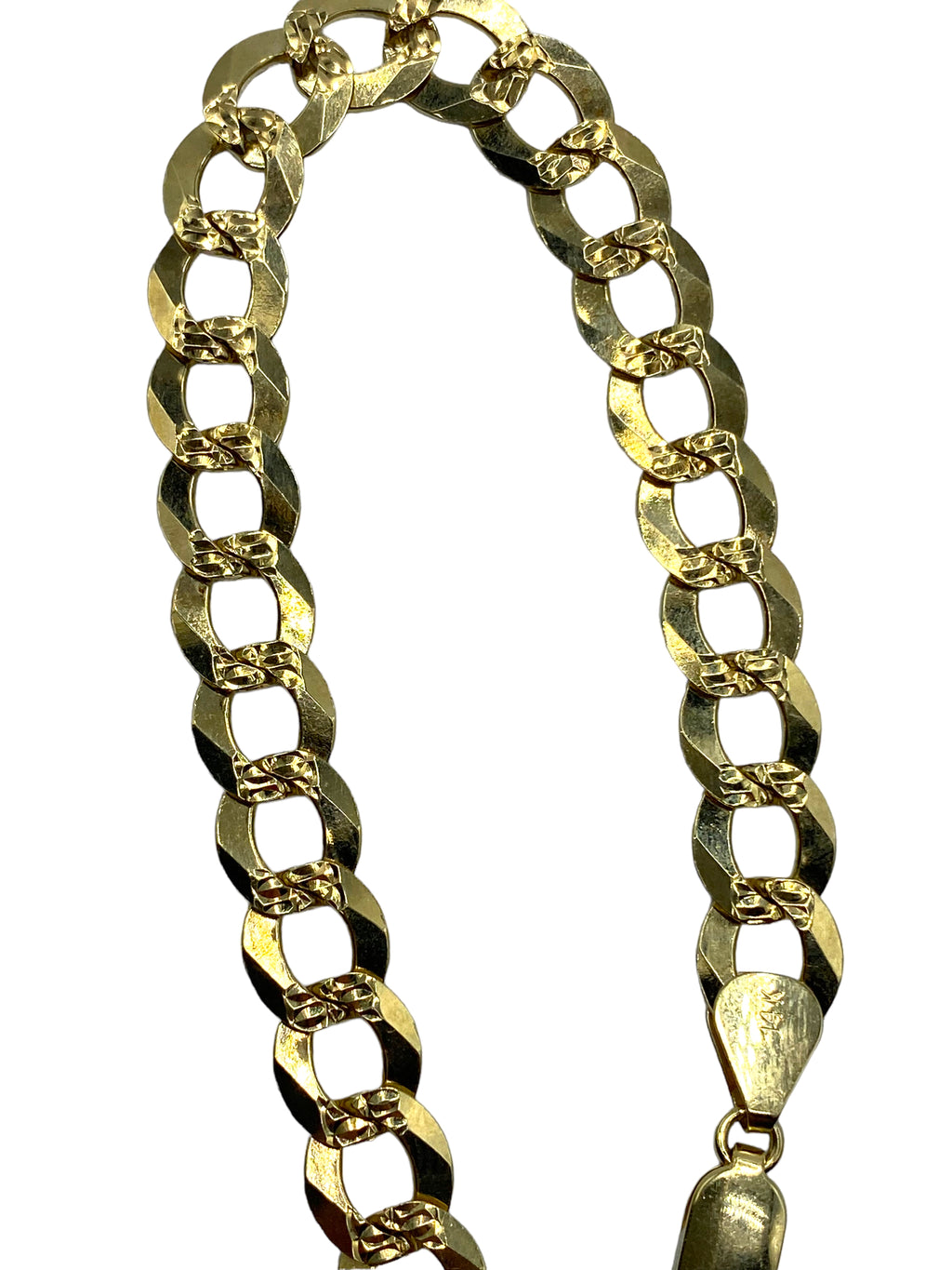 14k Flattened Curb Charm Bracelet