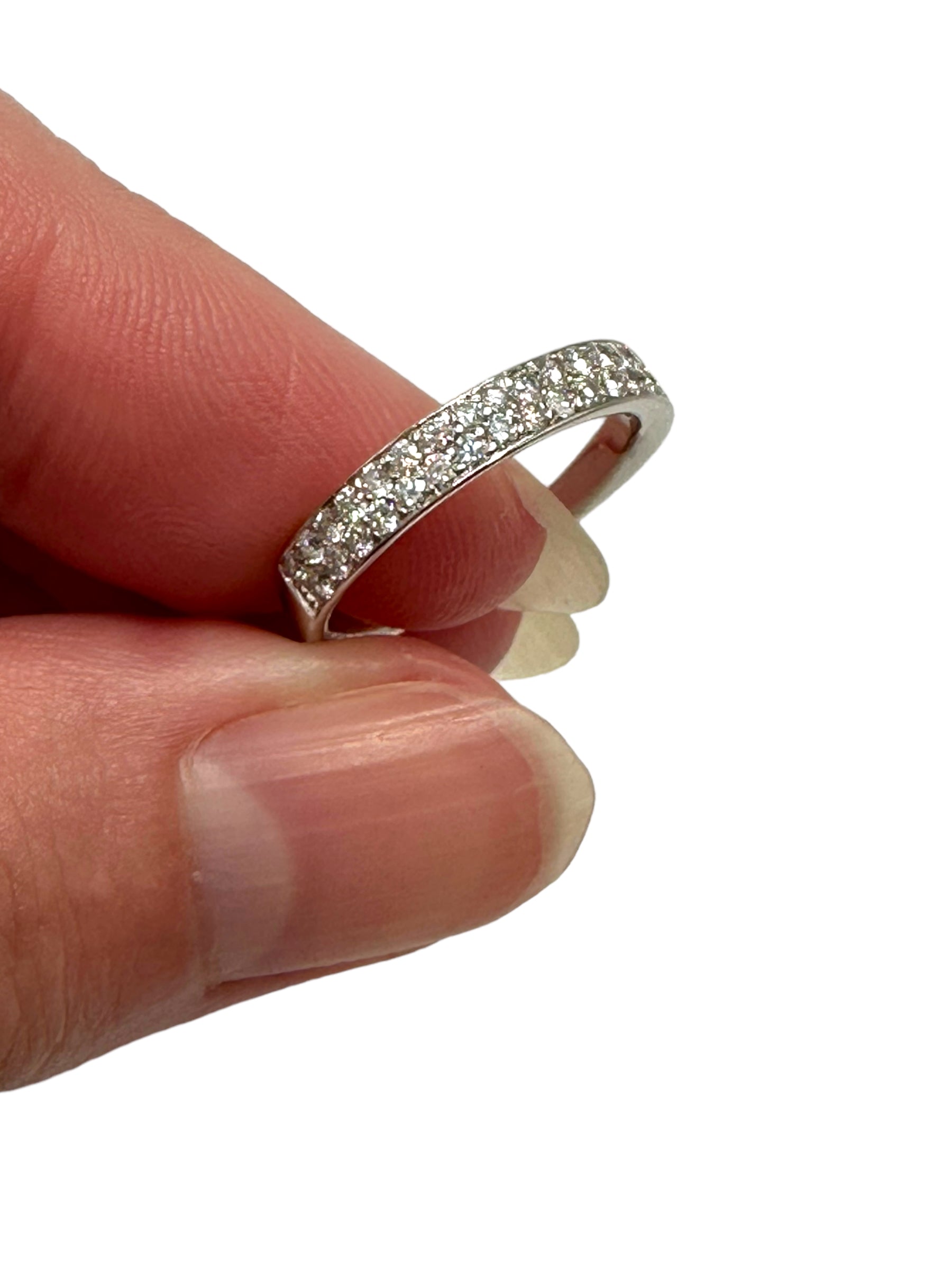 18k White Gold Diamond Stacker Band Ring