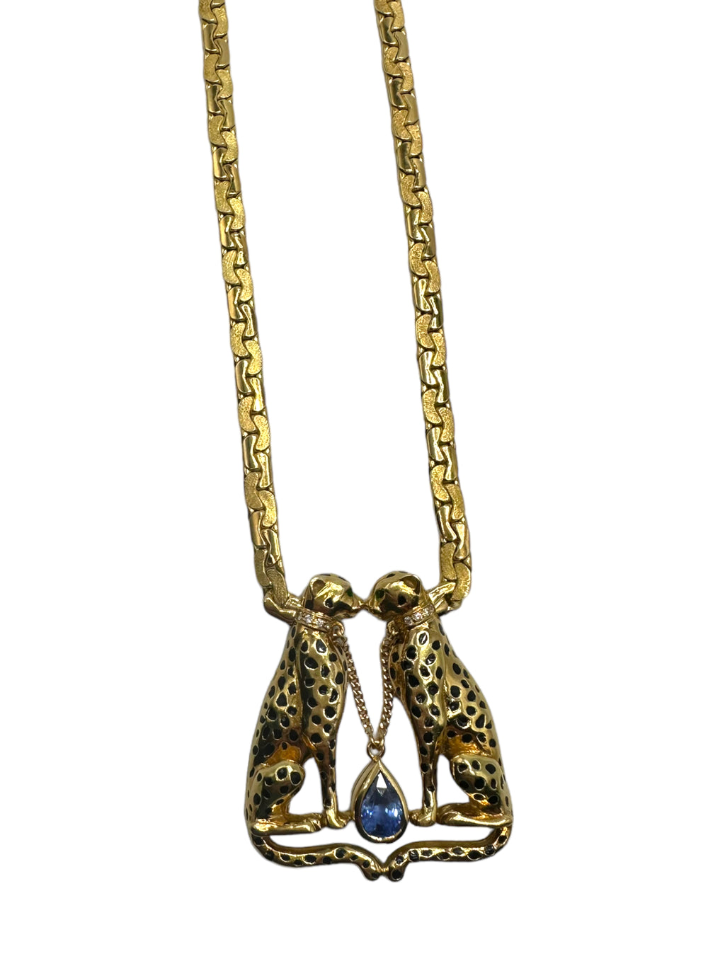18k Dual Cheetahs Tanzanite Necklace