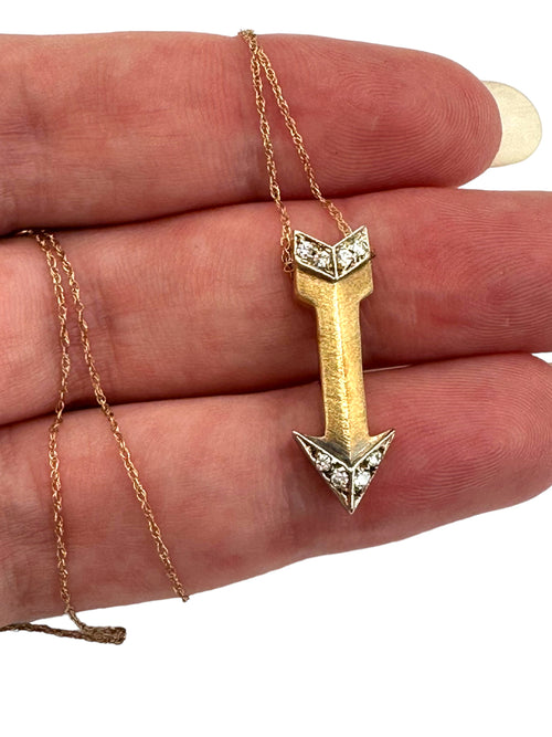 10k Diamond Arrow Pendant Necklace
