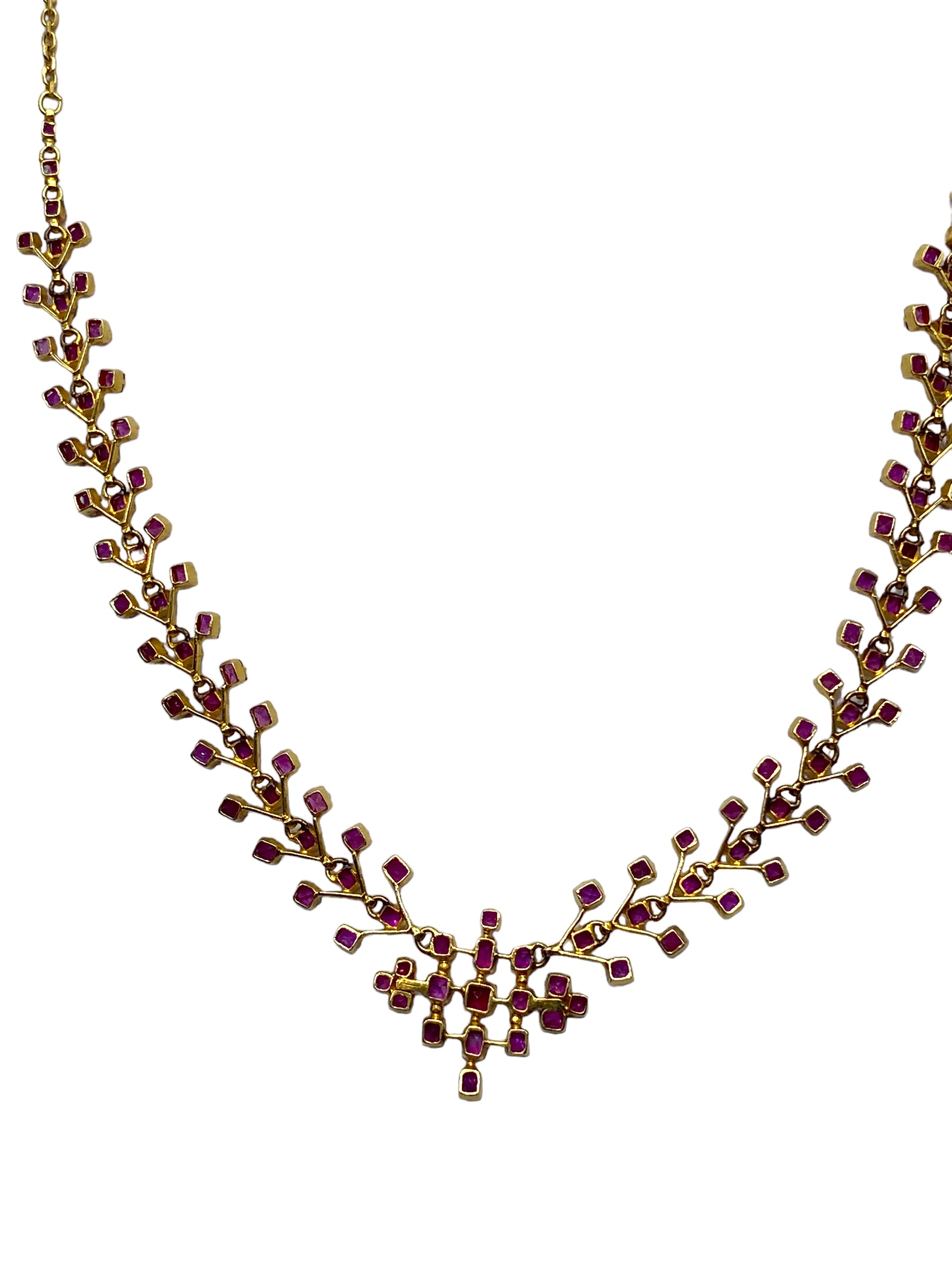21k Ruby Geometric Necklace