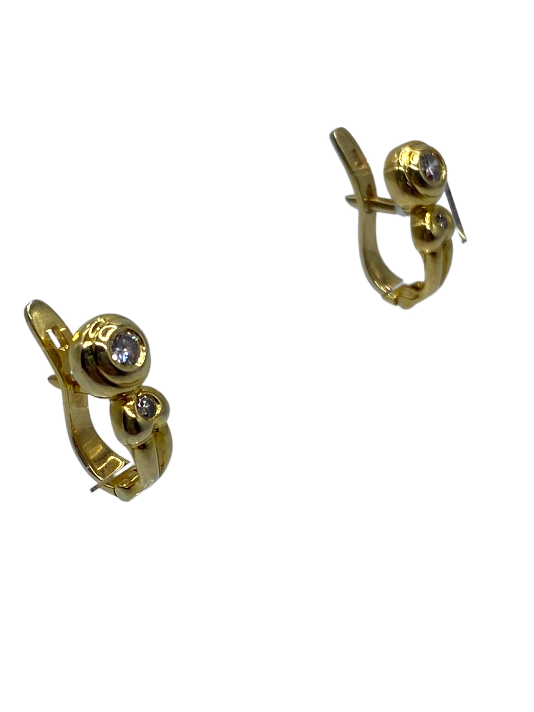 14k Diamond Leverback Earrings