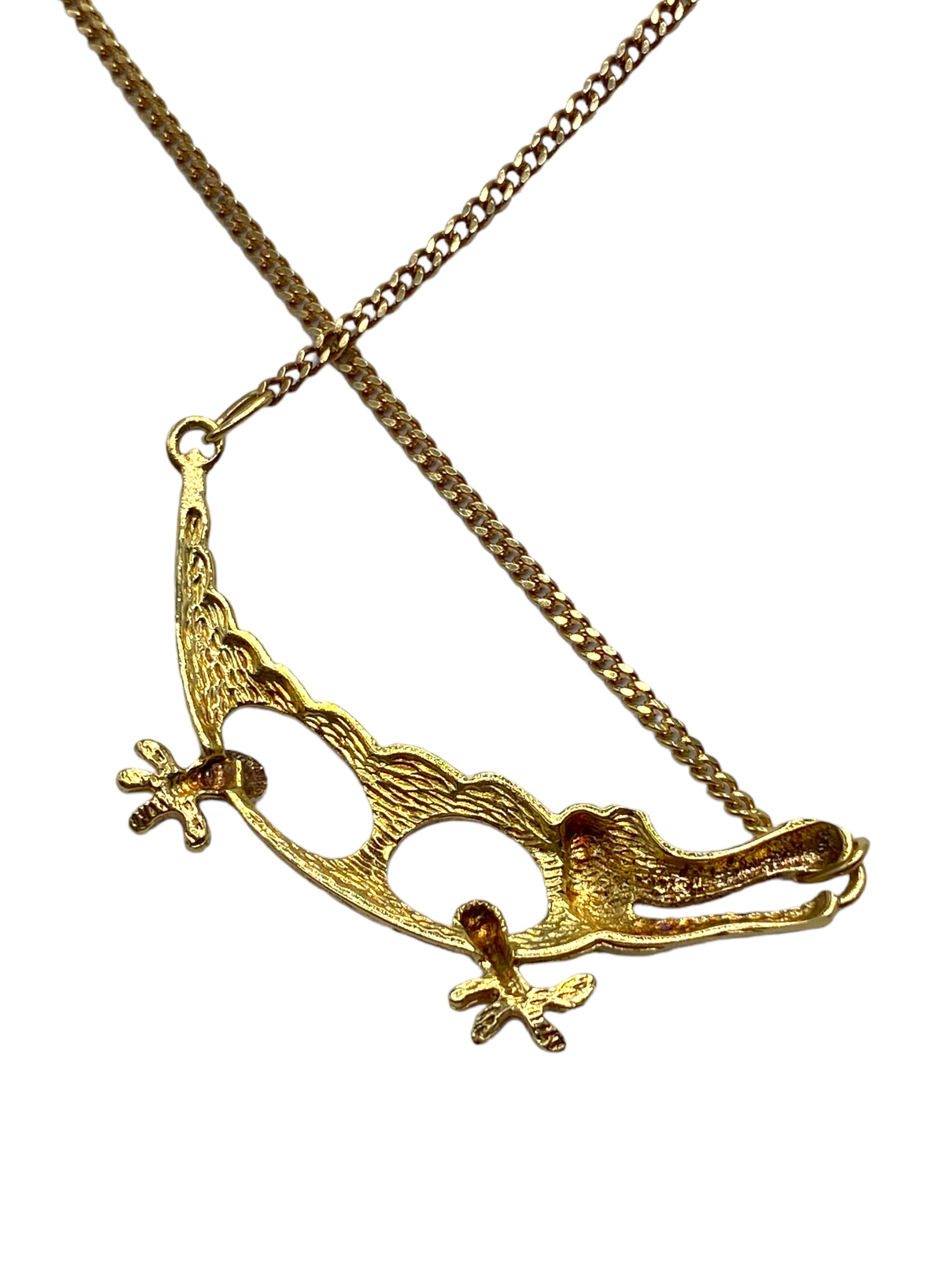 18k Enamel Alligator Necklace