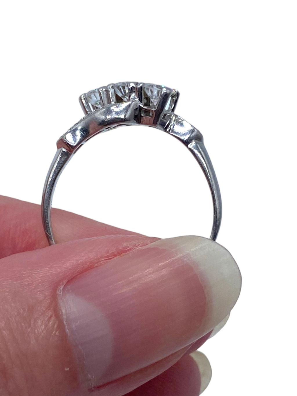 Platinum 3-Diamond Ring