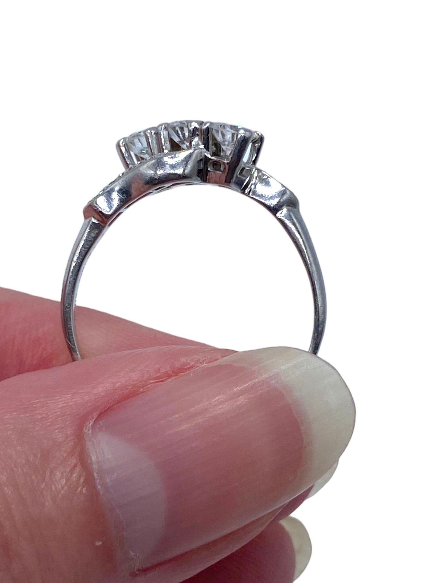 Platinum 3-Diamond Ring