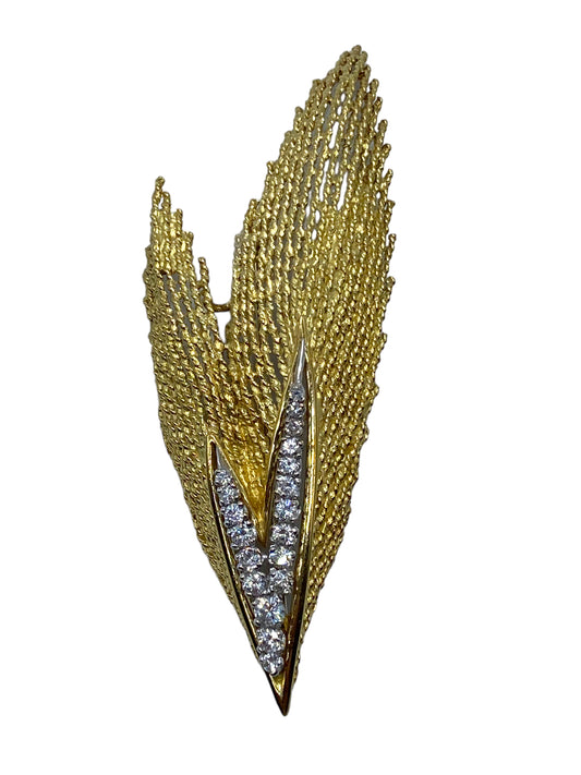 18k Platinum Diamond Hammerman Bros Brooch