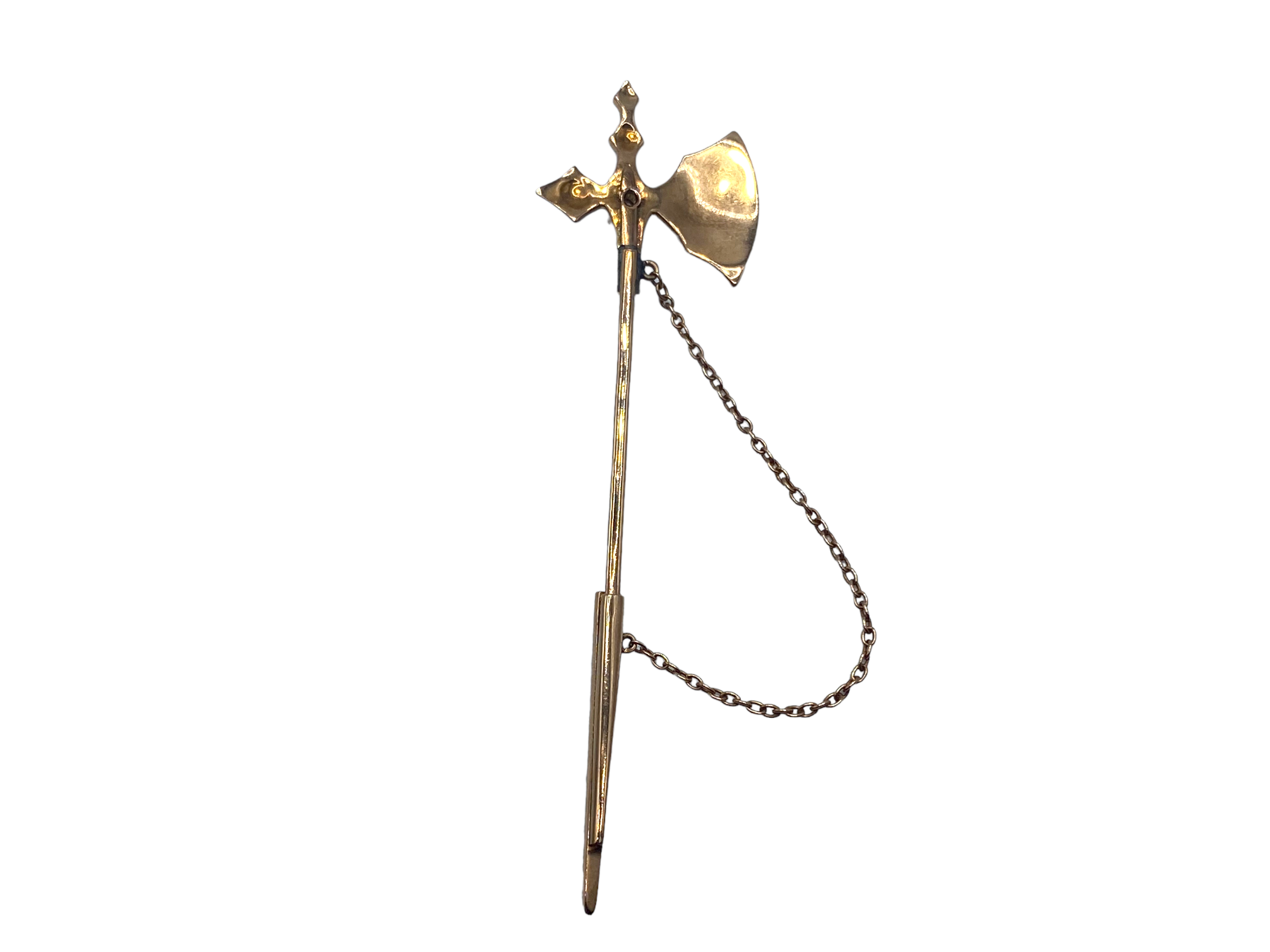 14k Late Victorian Broadaxe Jabot Pin