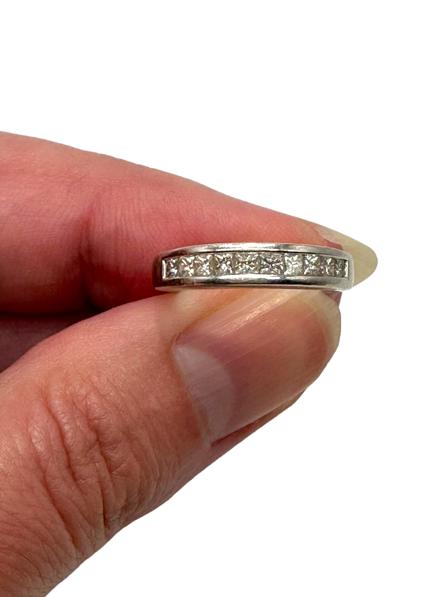 Platinum Princess Cut Diamond Stacker Ring