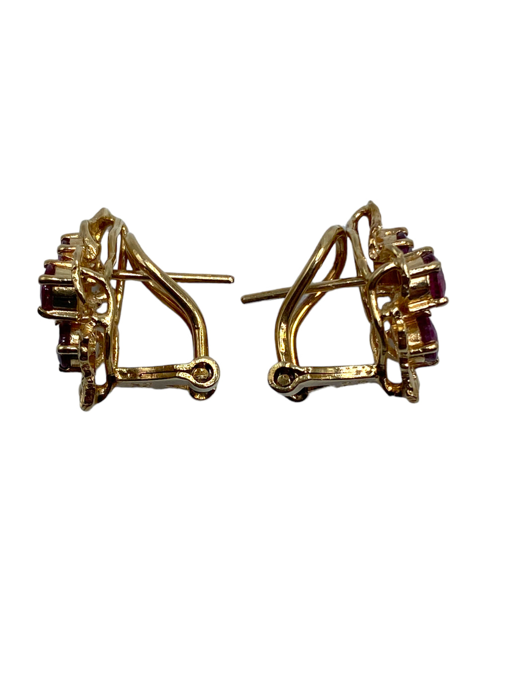 14k Ruby Diamond Earrings