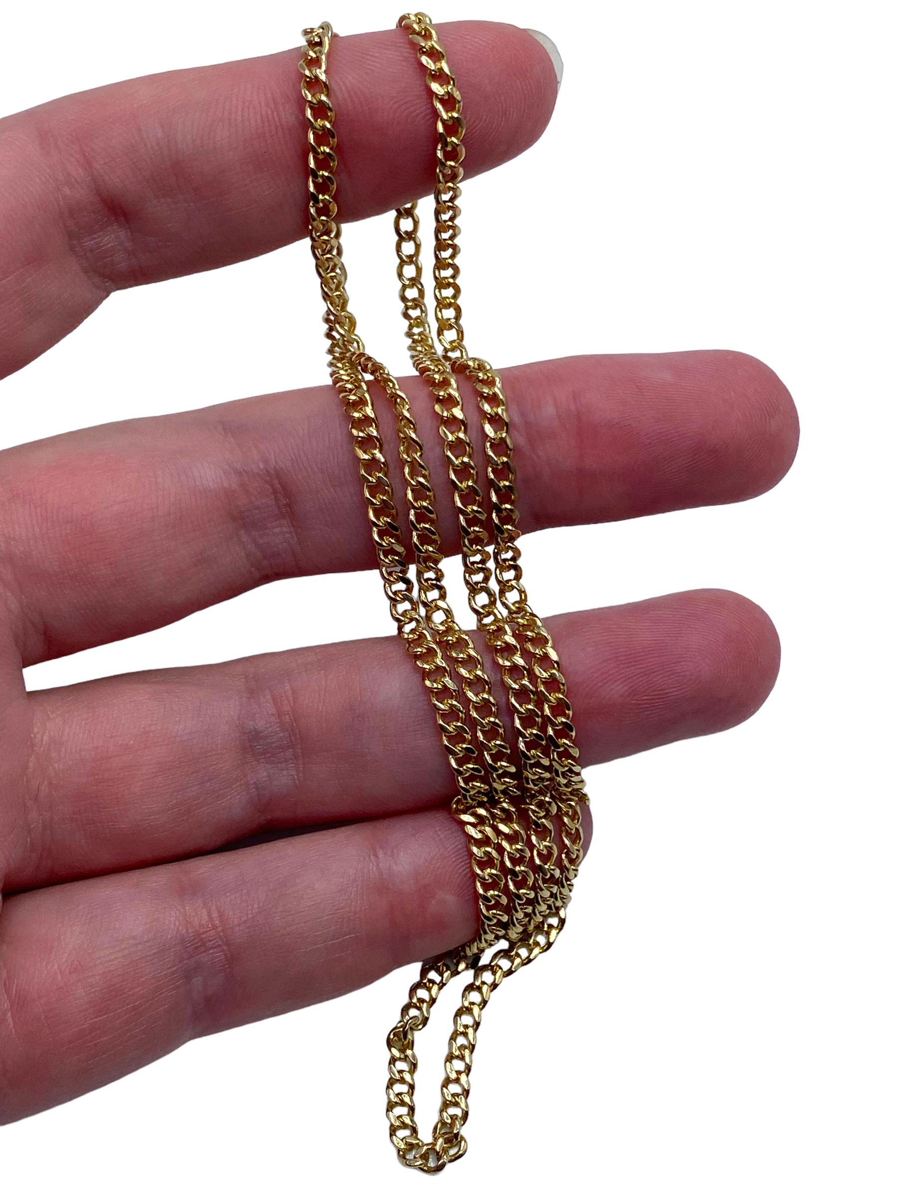 14k Flat Curb Chain Necklace