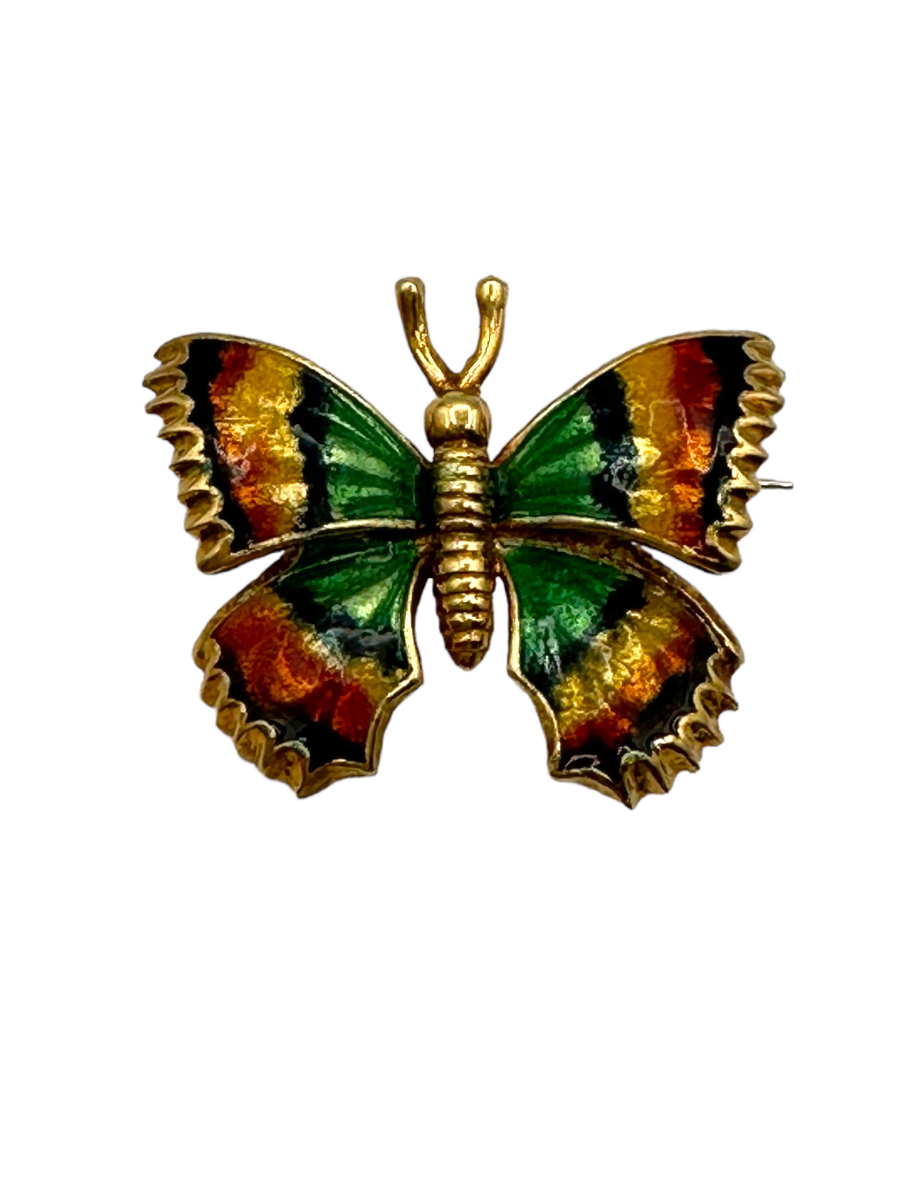 18k Enamel Butterfly Pin