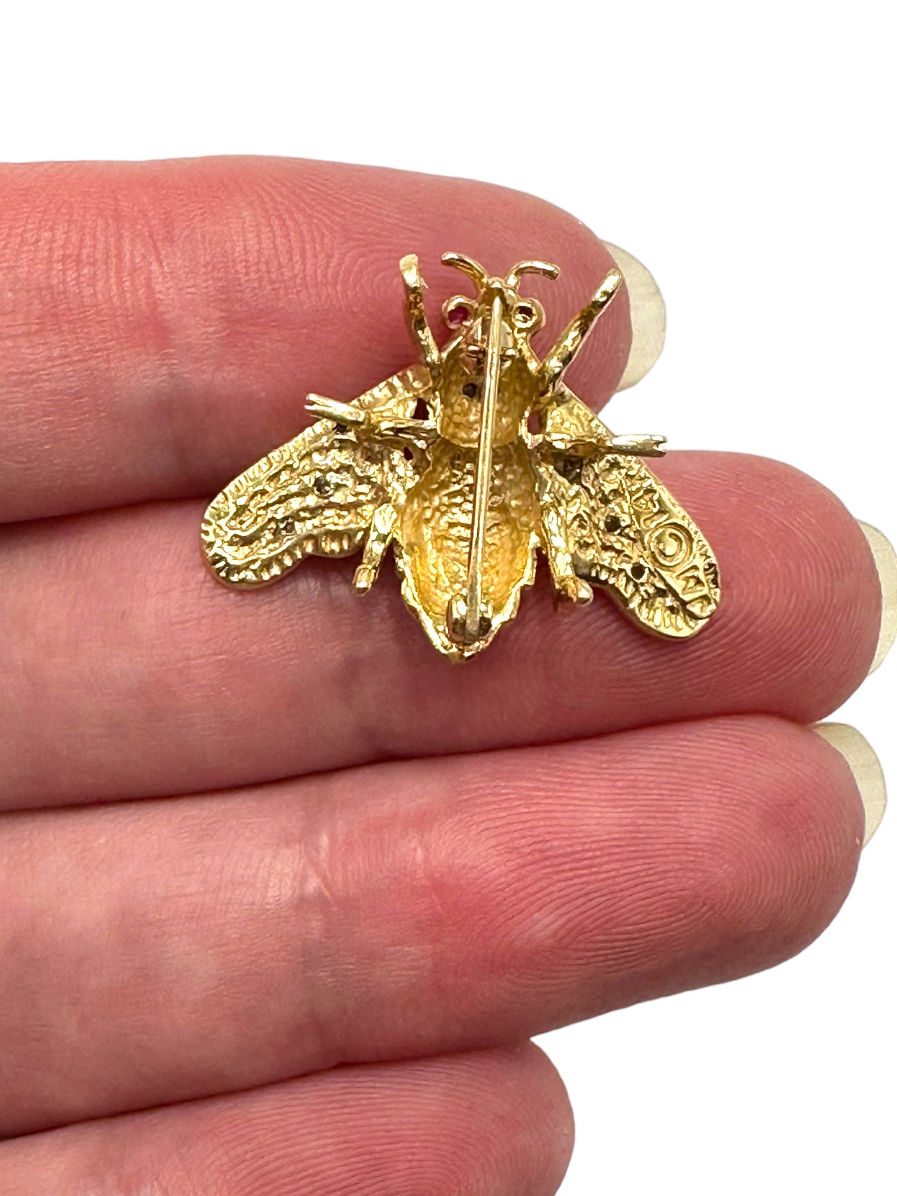 14k Diamond Large Bee Pin
