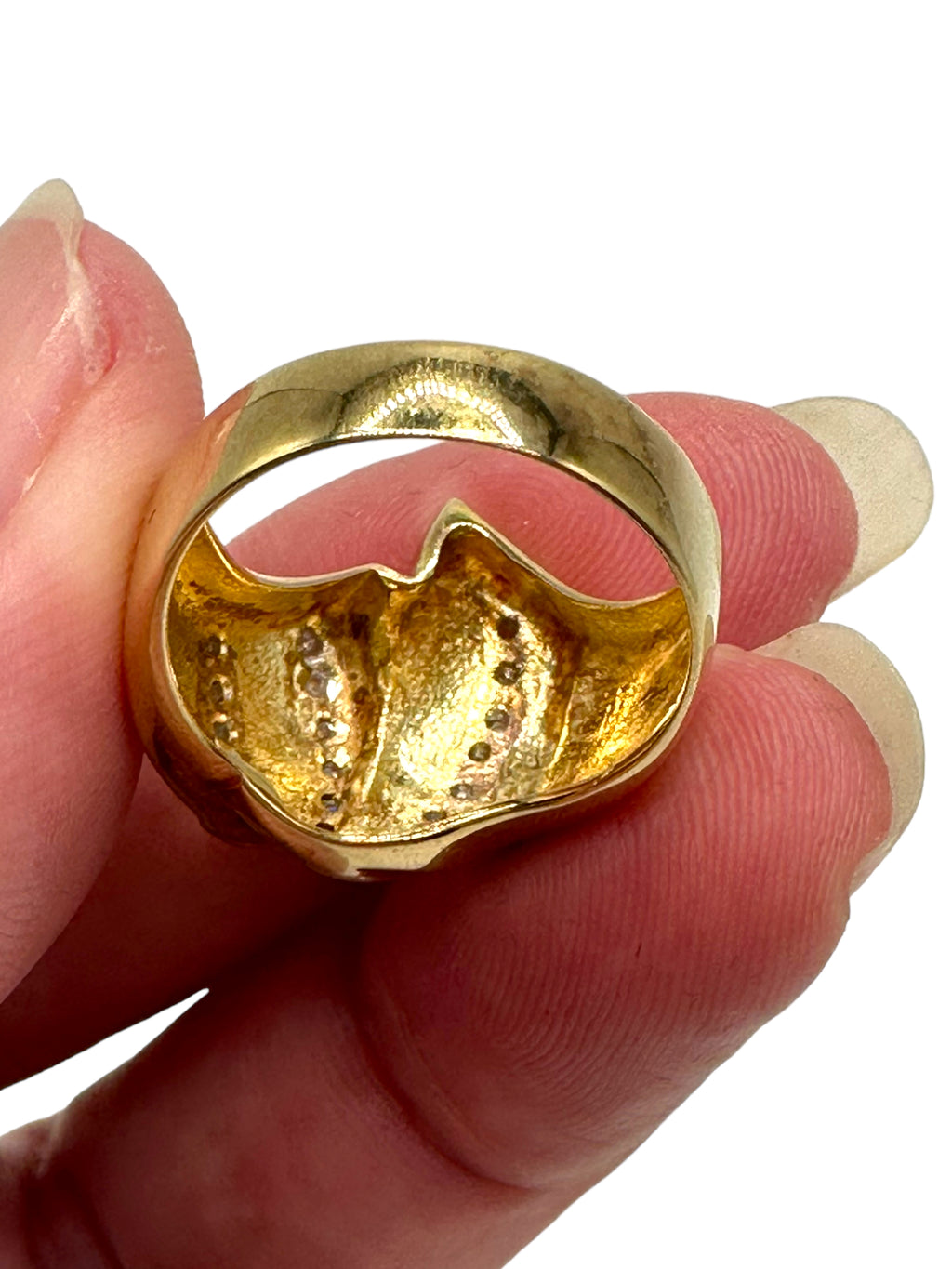 14k Diamond Wave Ring