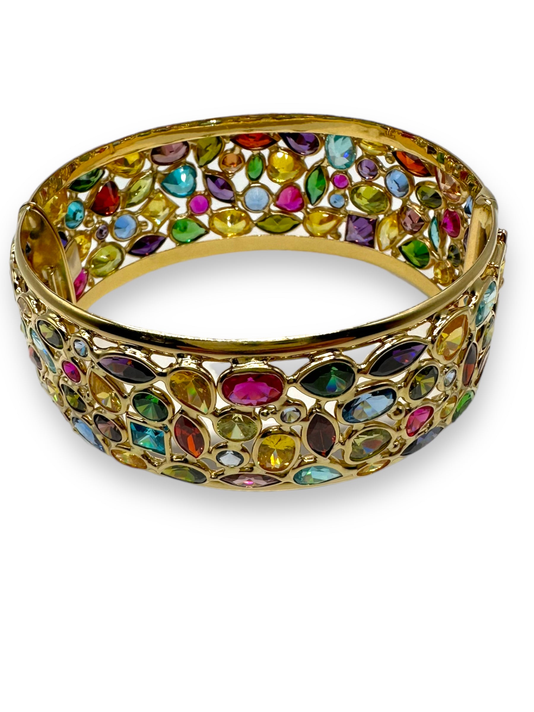 18k Multistone Bangle Bracelet