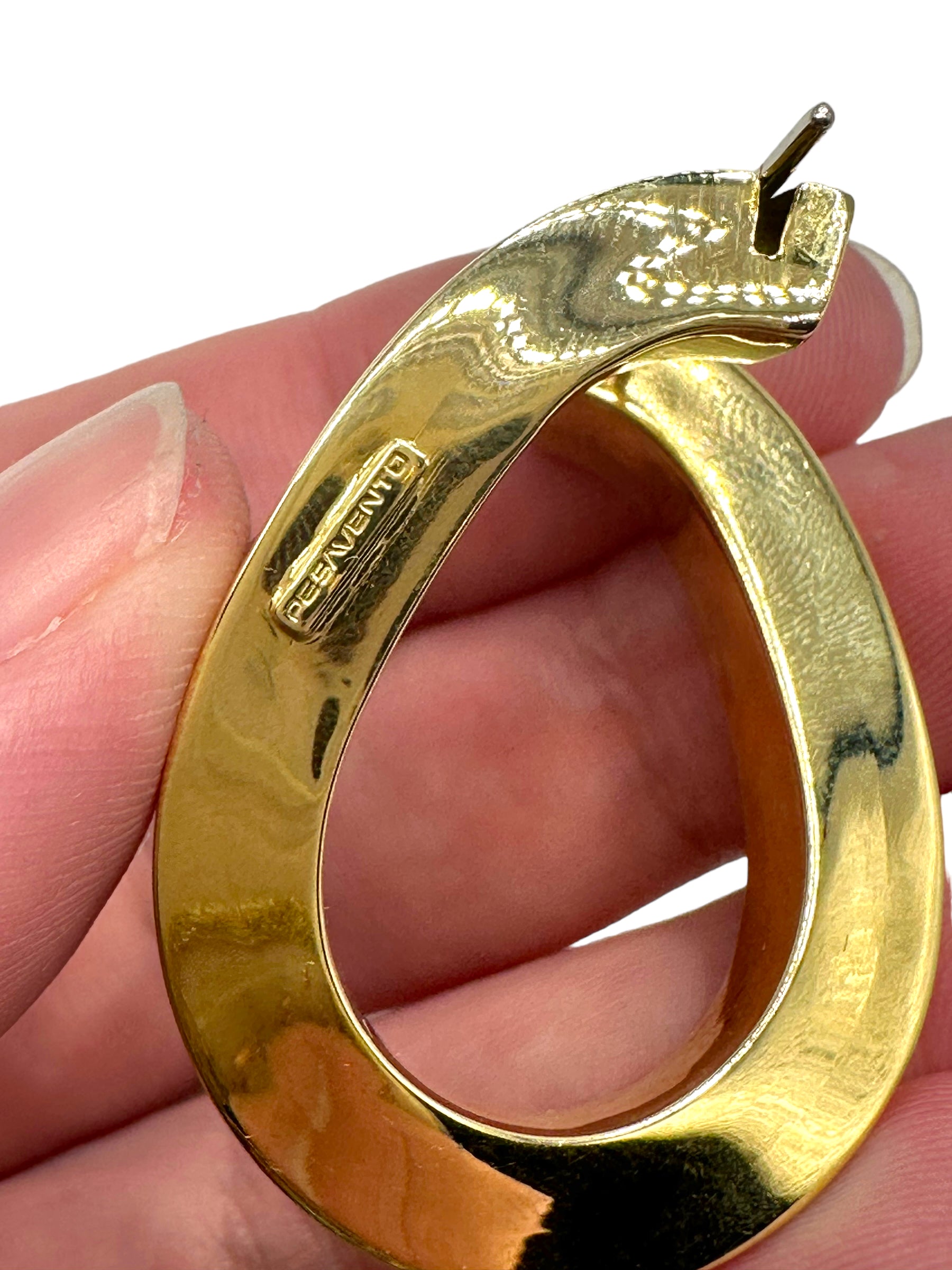 18k Large Chunky Offset Hoop Earrings