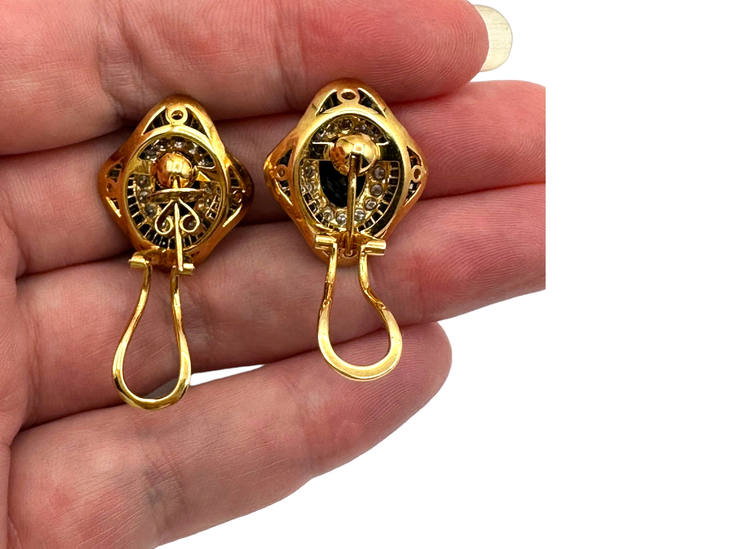 18k Sapphire Diamond Ballerina Earrings