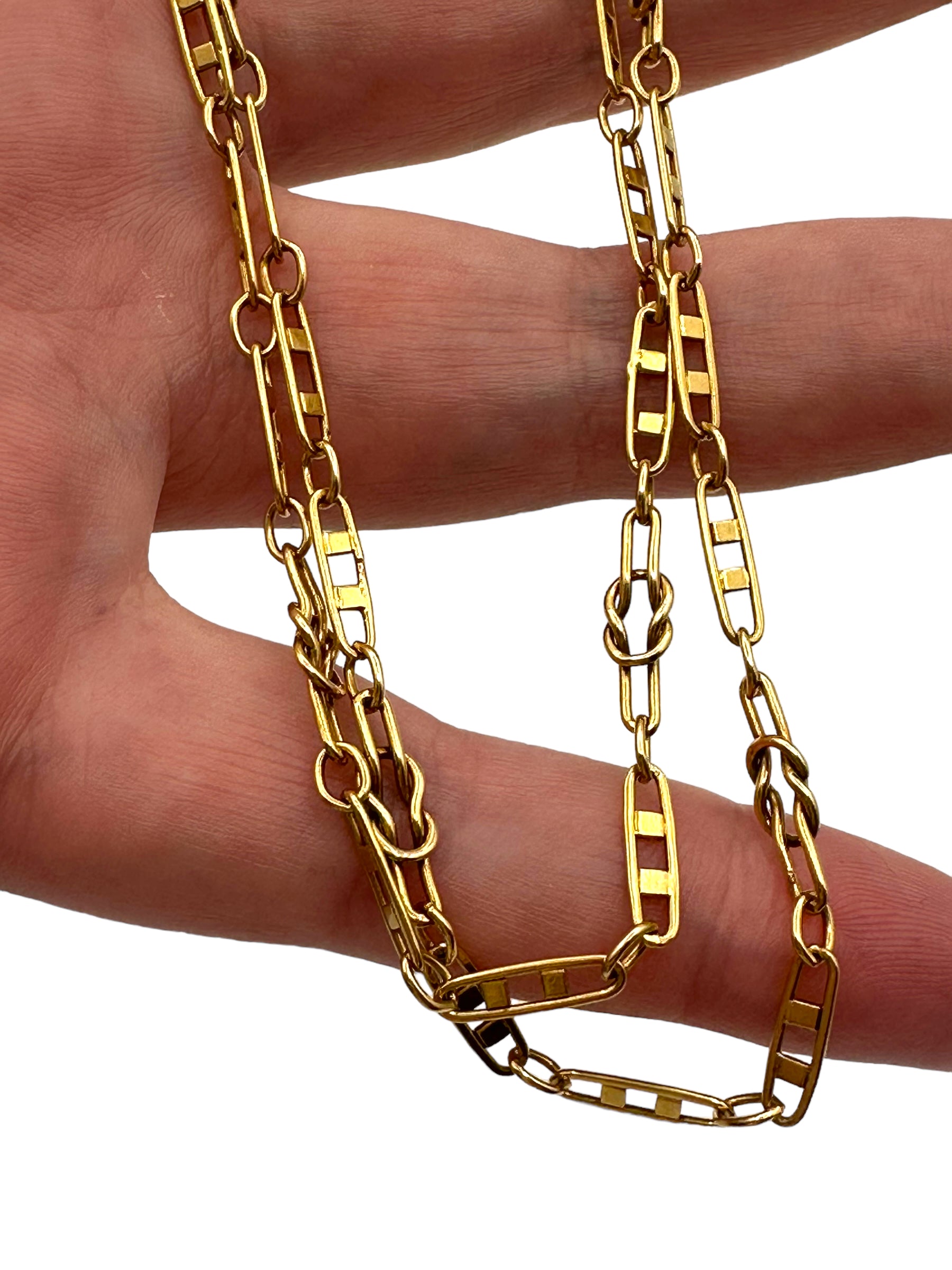 18k Fancy Link Necklace