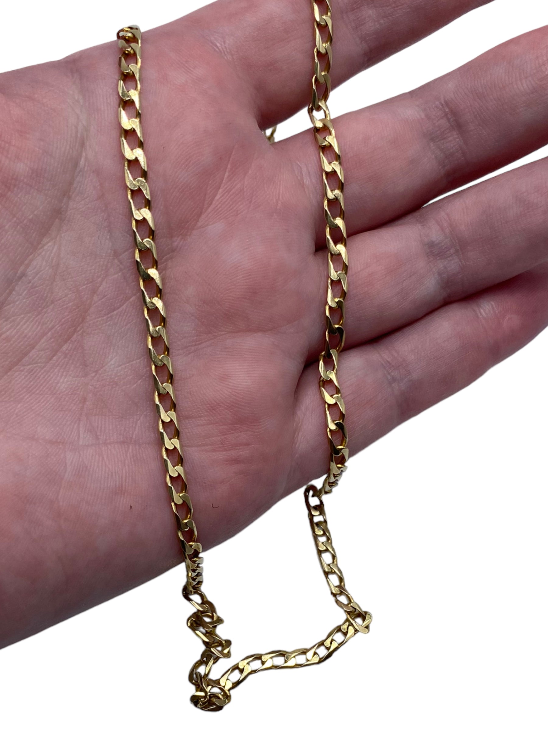 14k Flattened Squared Curb Chain Necklace
