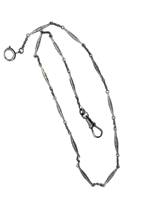 14k White Gold Watch Chain