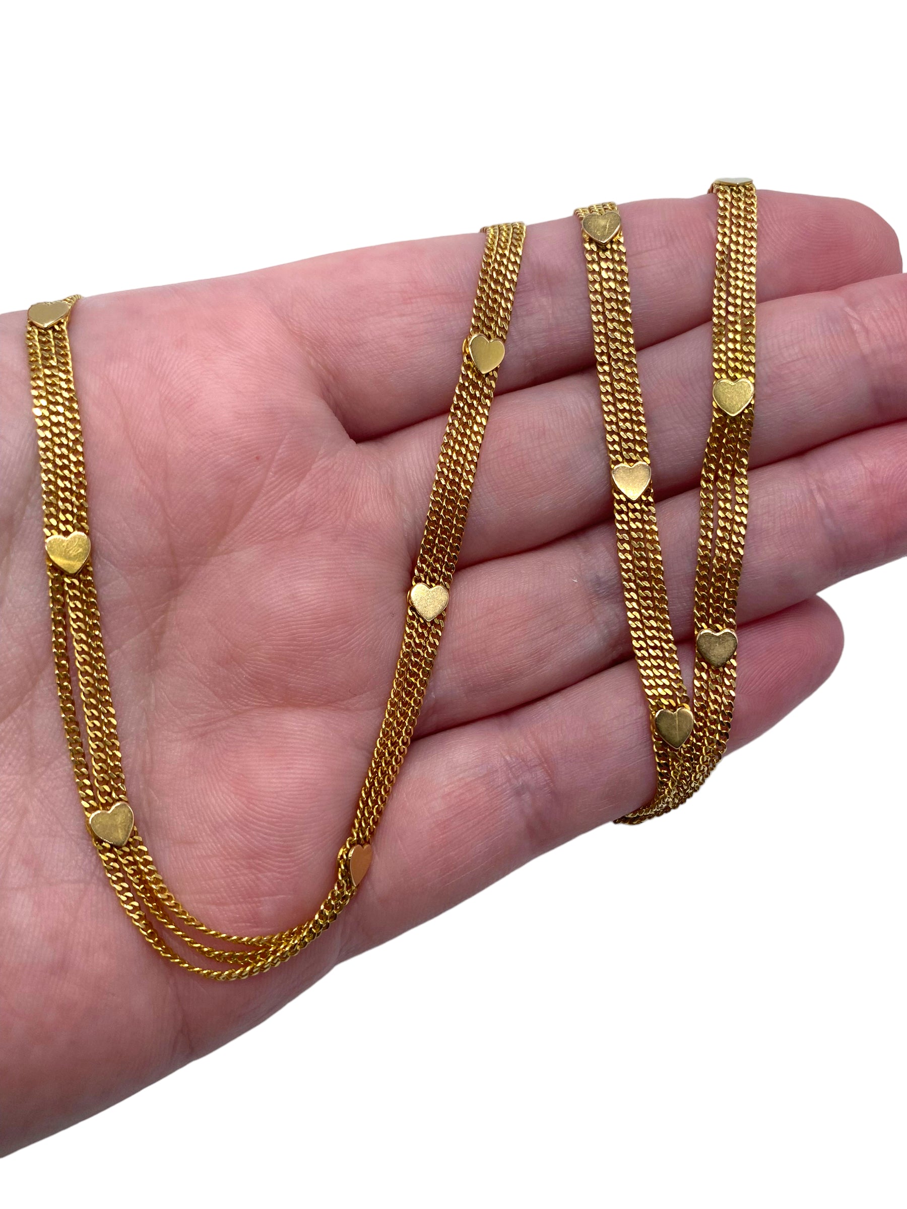 22k Heart Station Necklace