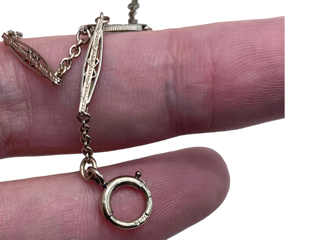 14k White Gold Watch Chain