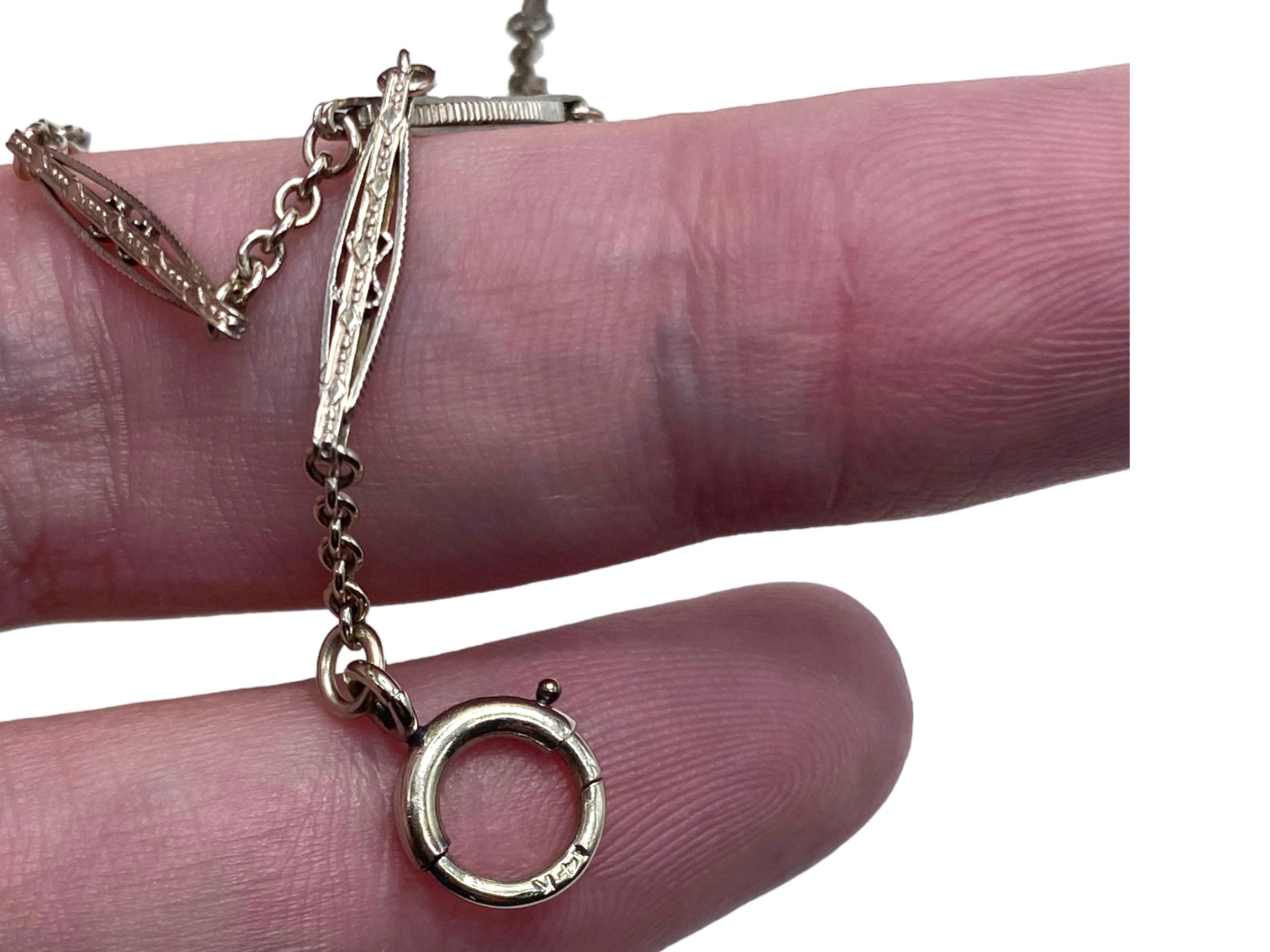 14k White Gold Watch Chain