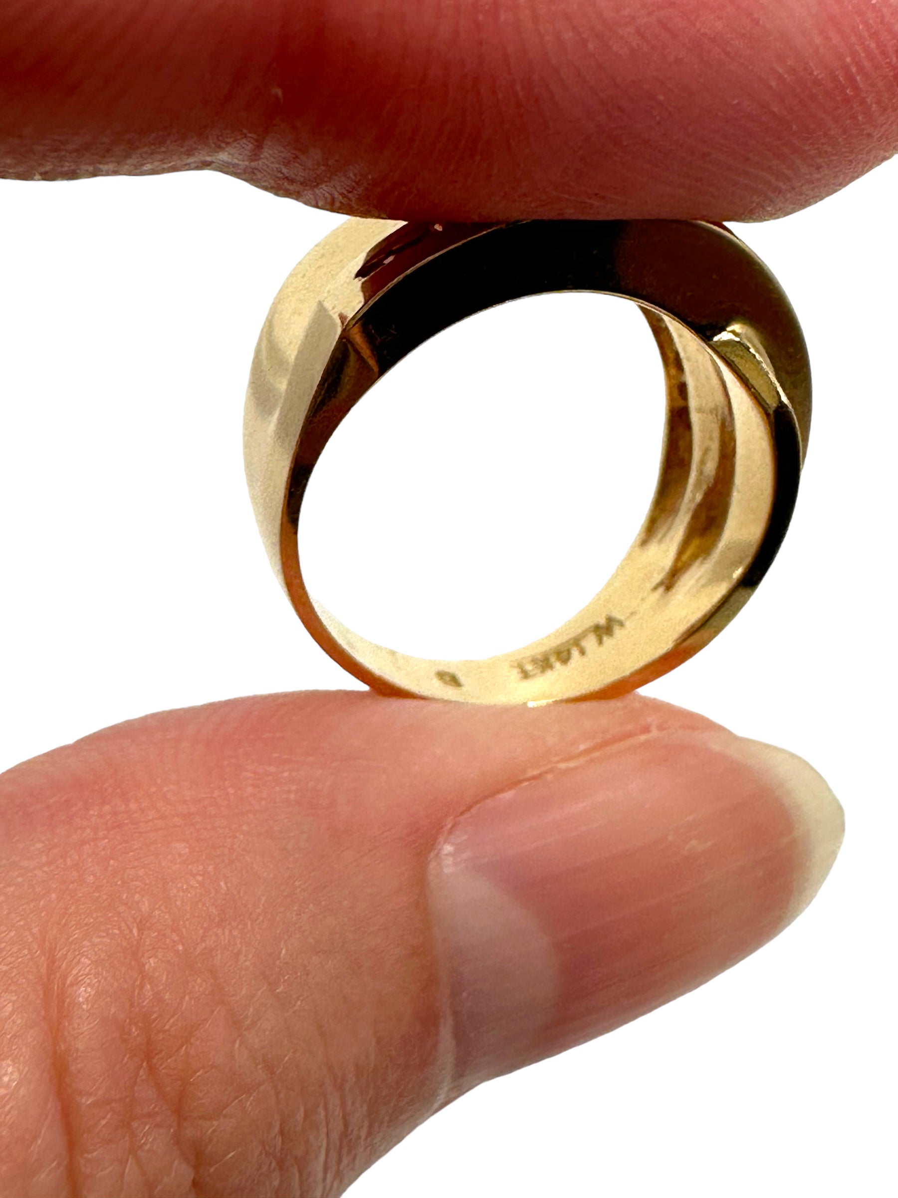 14k Diamond Crossover Ring