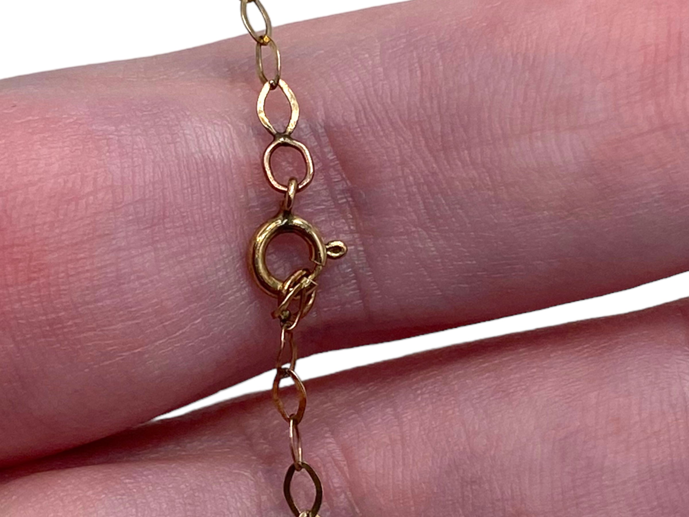 14k Clover Enamel Pendant Necklace