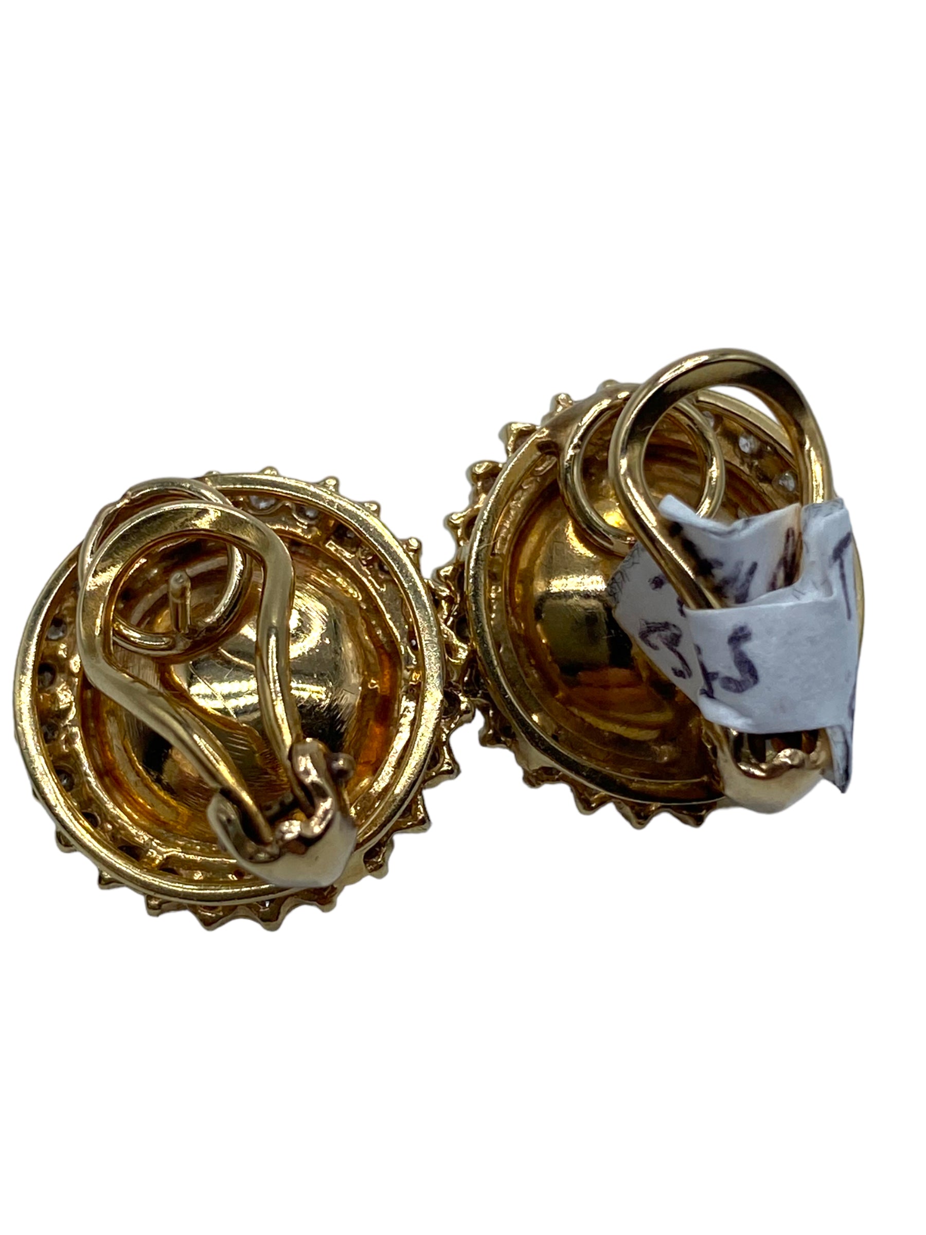 14k Mabe Pearl Diamond Earrings