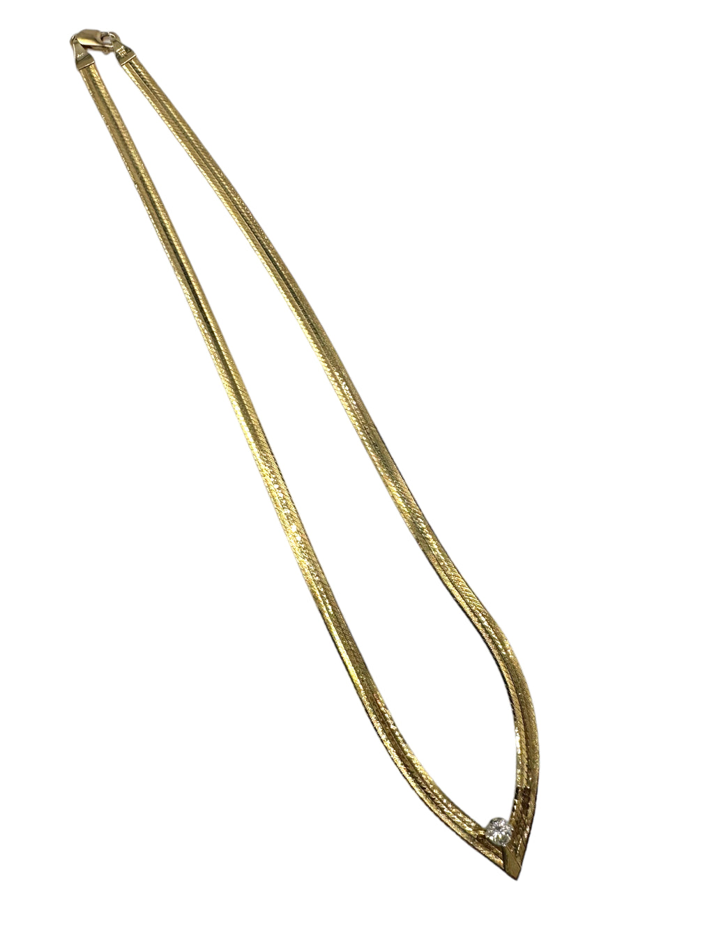 14k Chevron Diamond Necklace