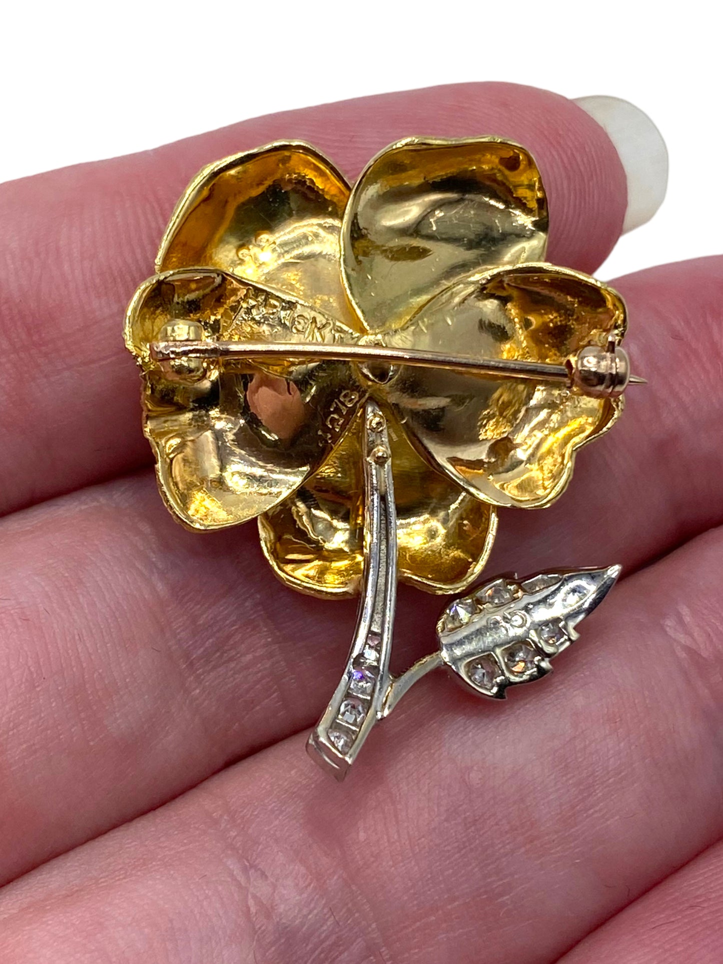 18k Hammerman Bros Flower Brooch