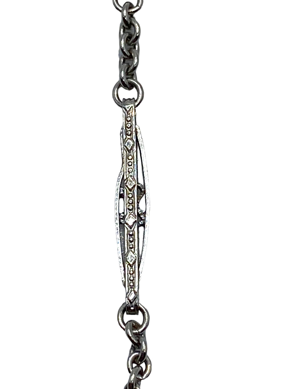 14k White Gold Watch Chain