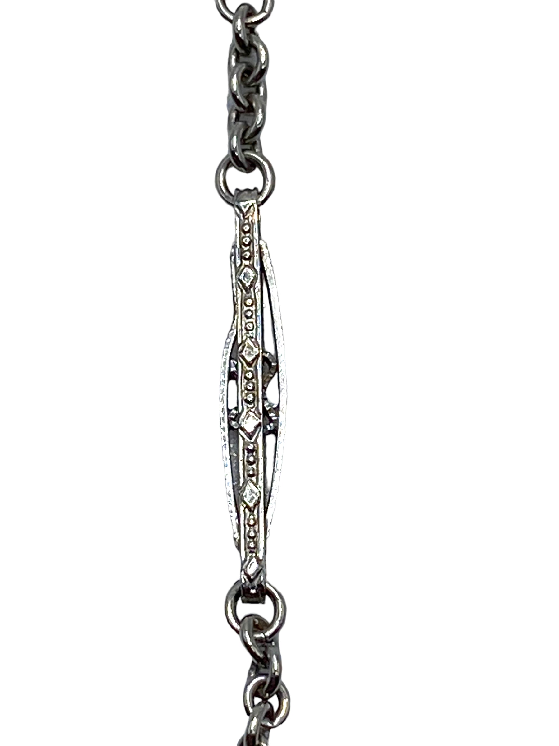 14k White Gold Watch Chain