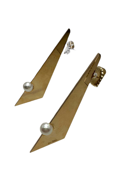 14k Robert Trisko Pearl Earrings