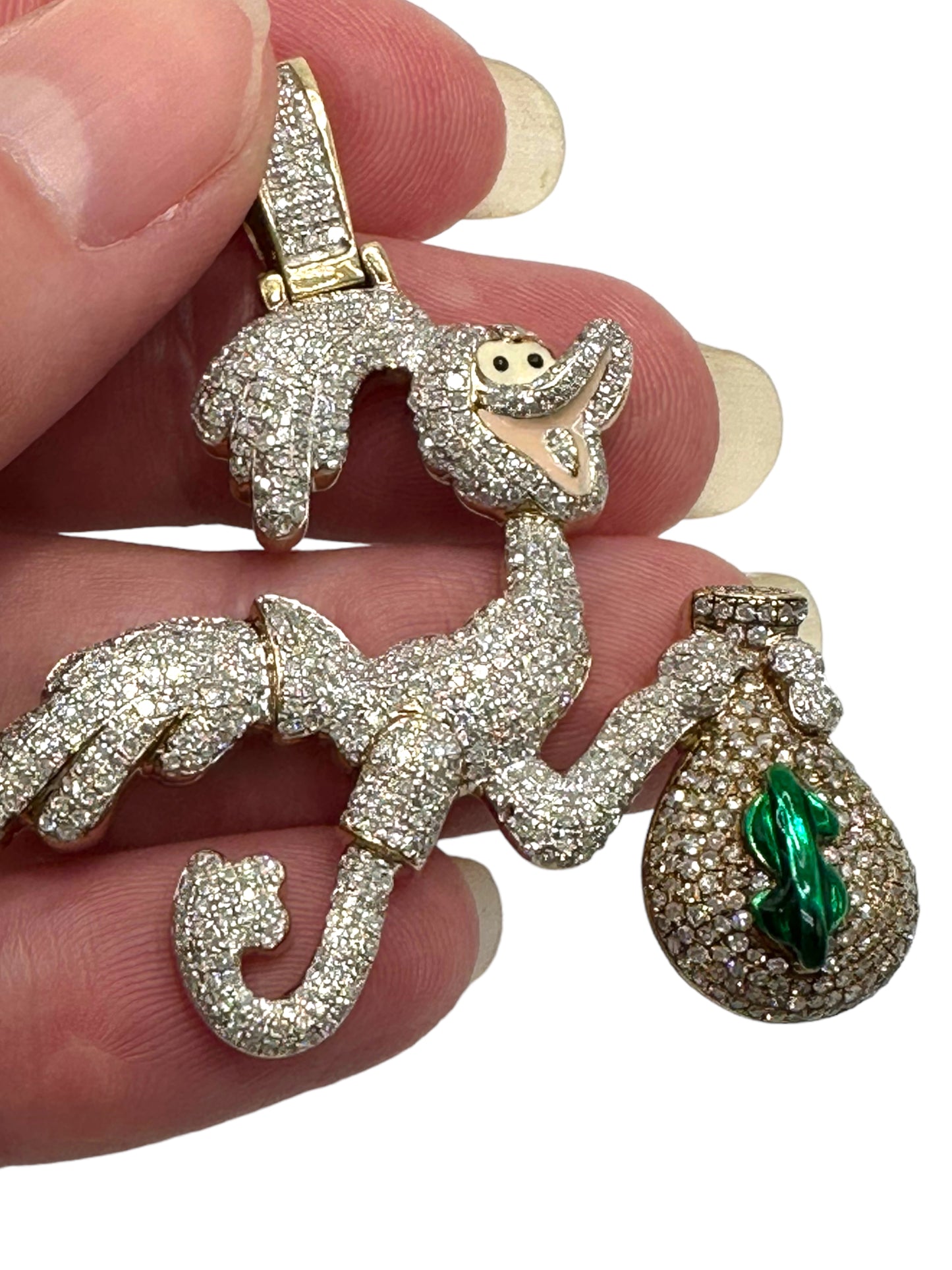 10k Diamond Enamel Roadrunner Pendant