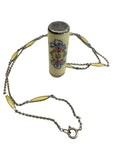 Silver Enamel Lipstick Necklace