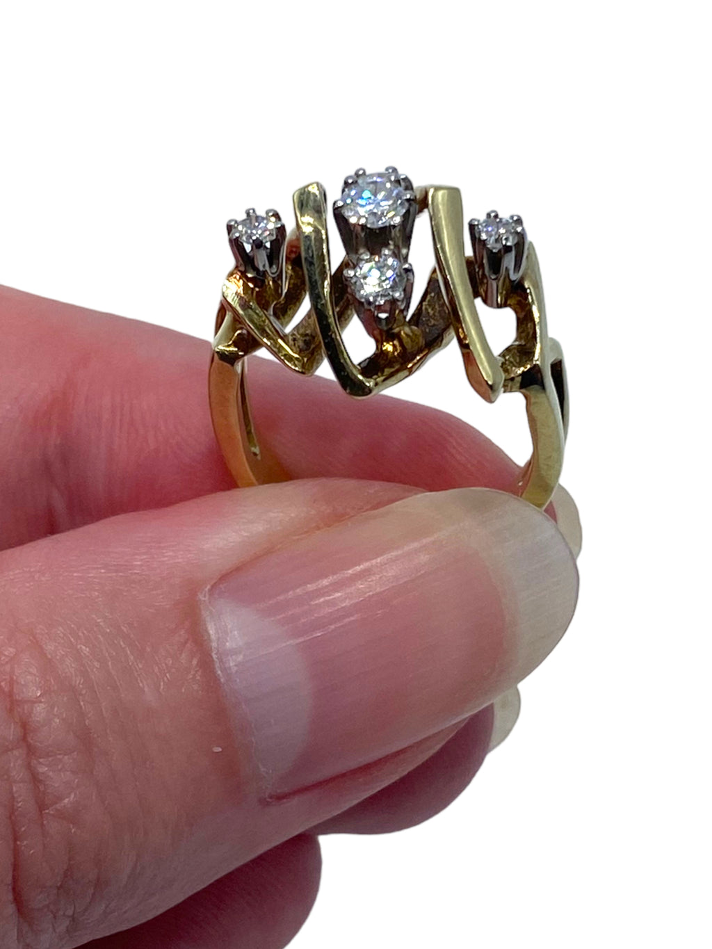 14k Craggy Diamond Ring
