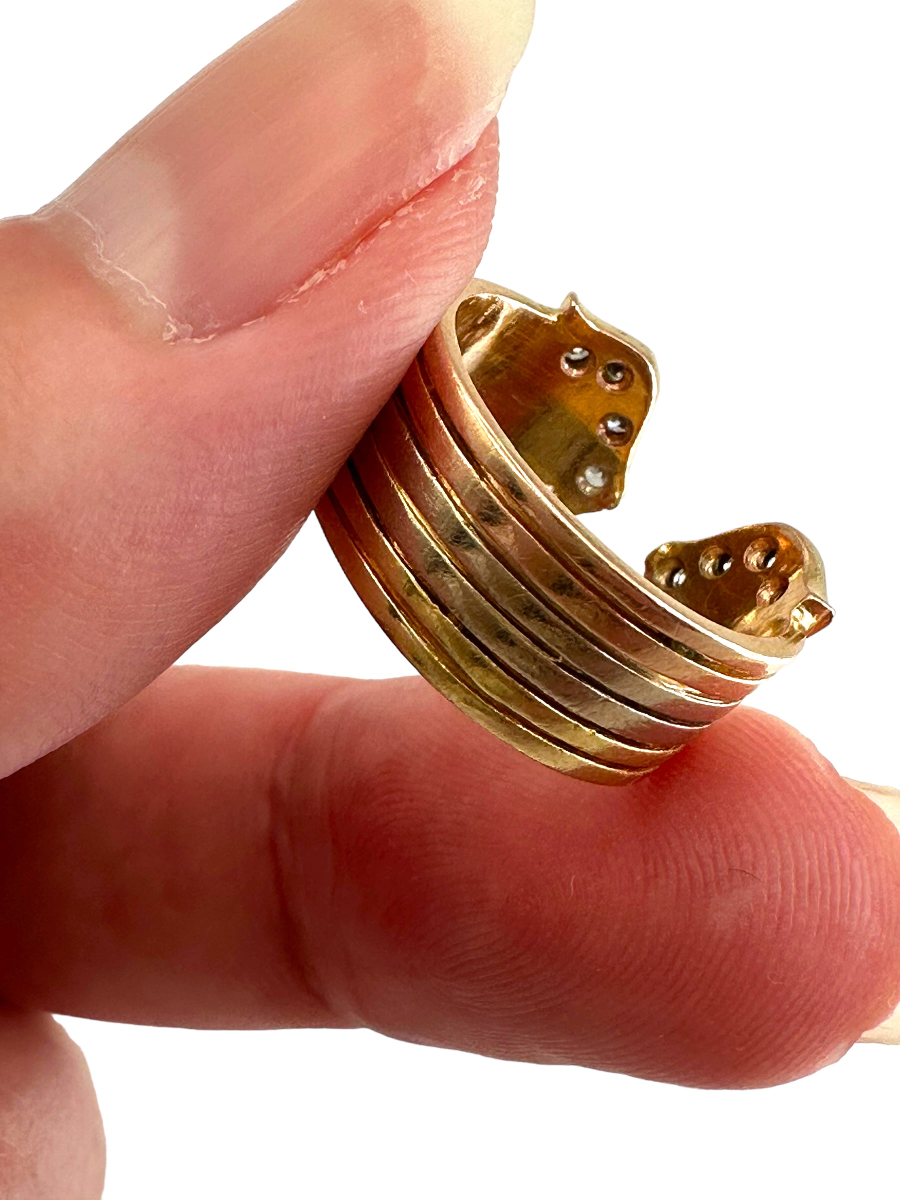 14k Tri-tone Diamond Ring