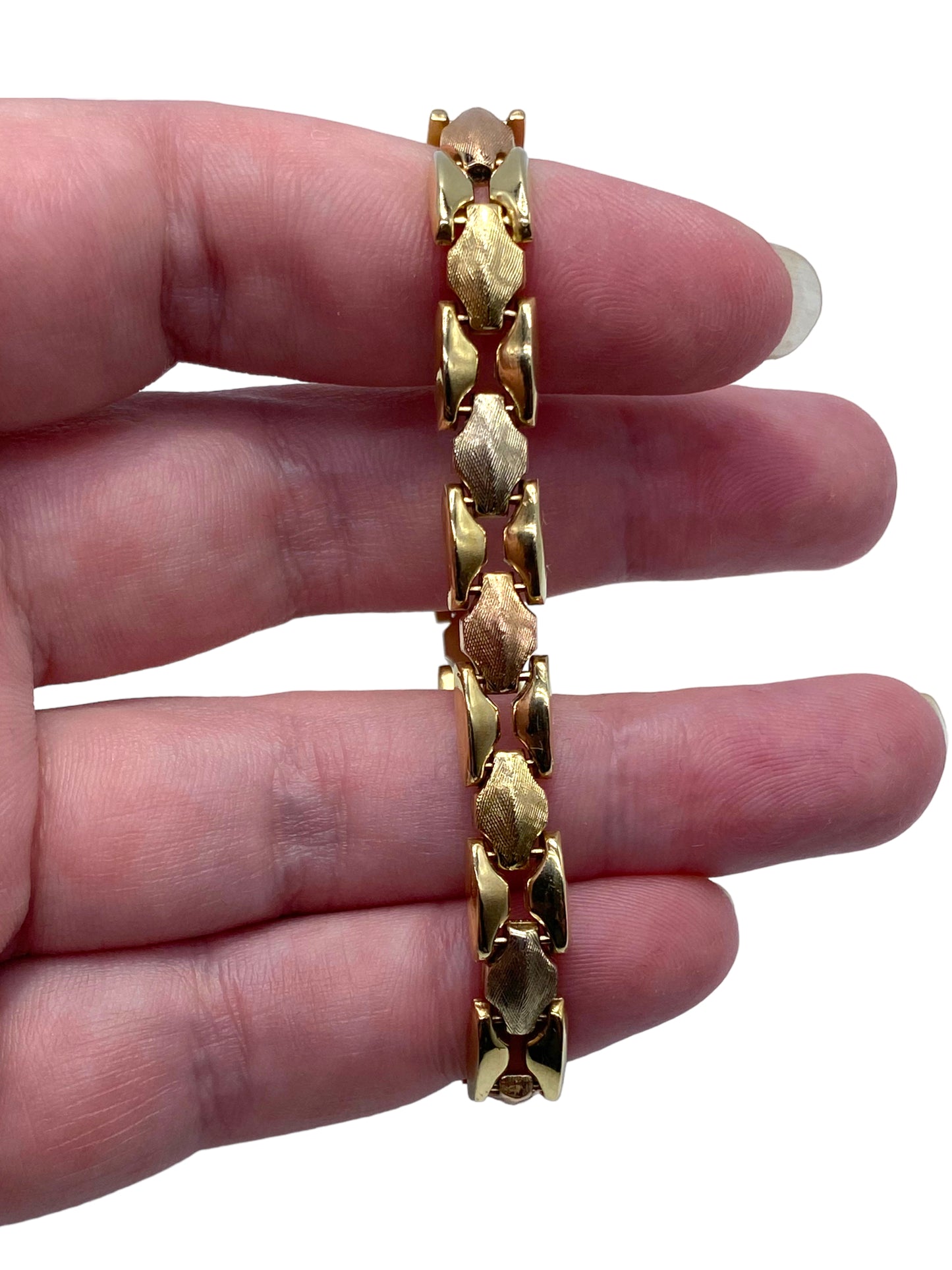 14k Tri-tone Chunky Link Bracelet