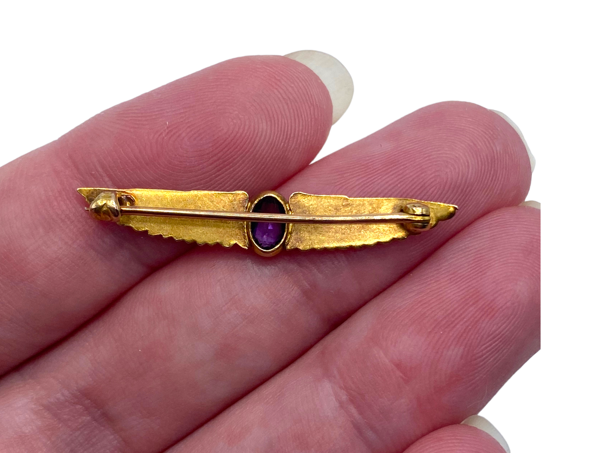 10k Amethyst Egyptian Revival Pin