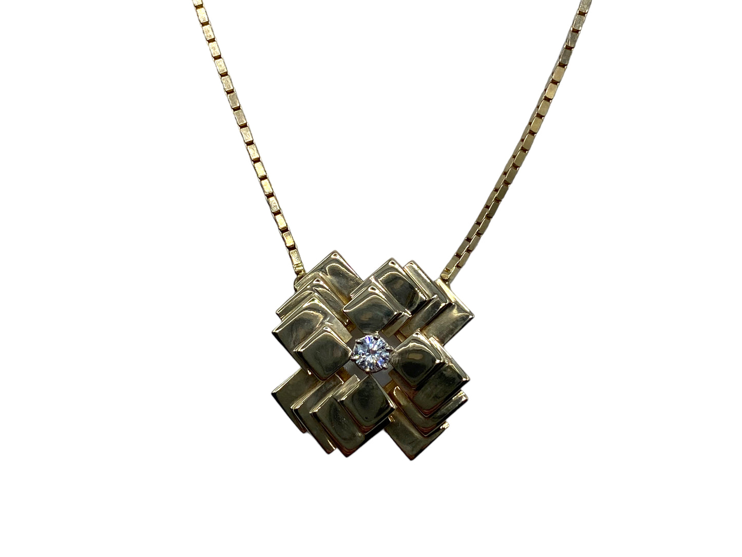 14k Geometric Pendant Necklace