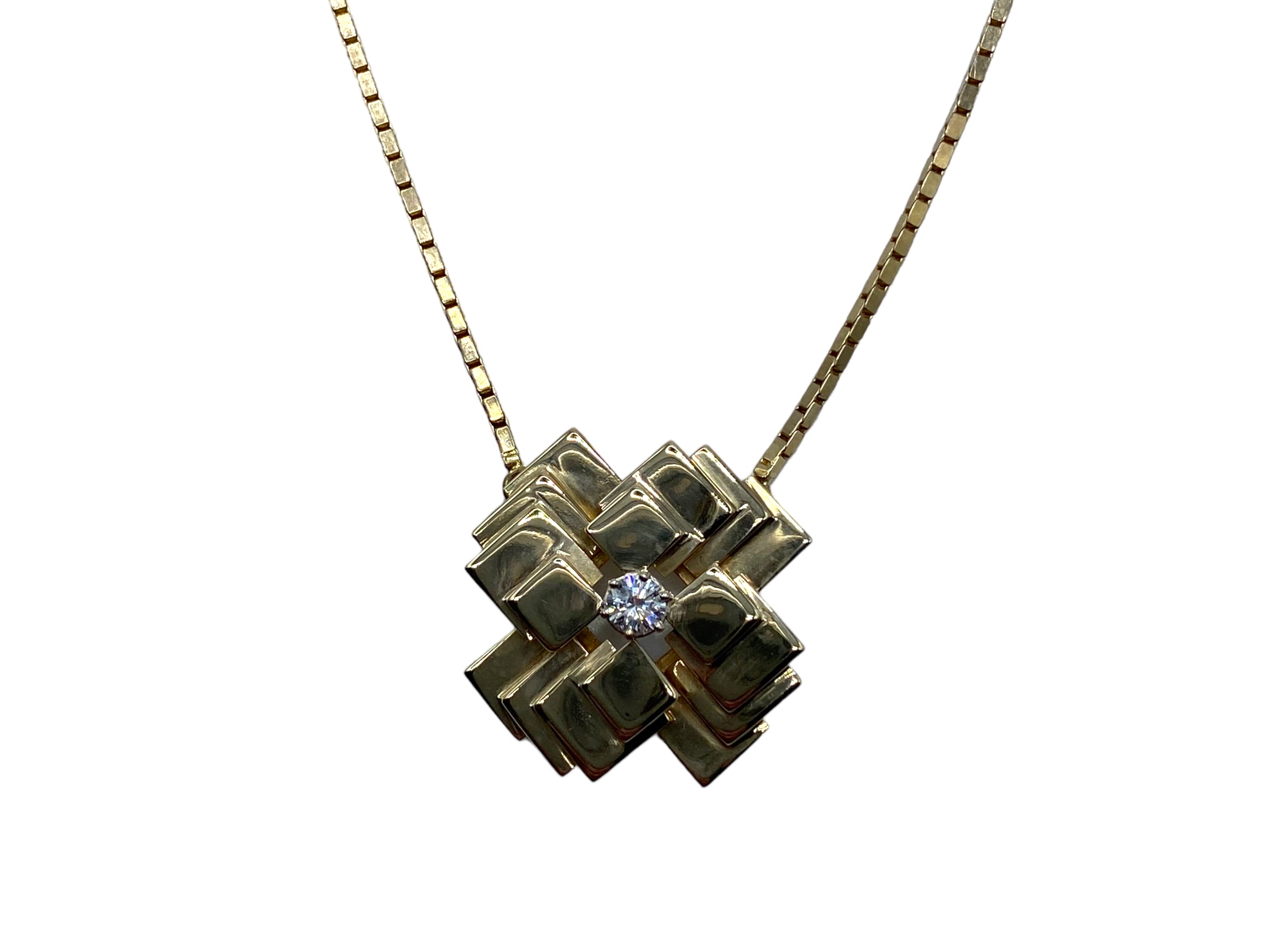 14k Geometric Pendant Necklace