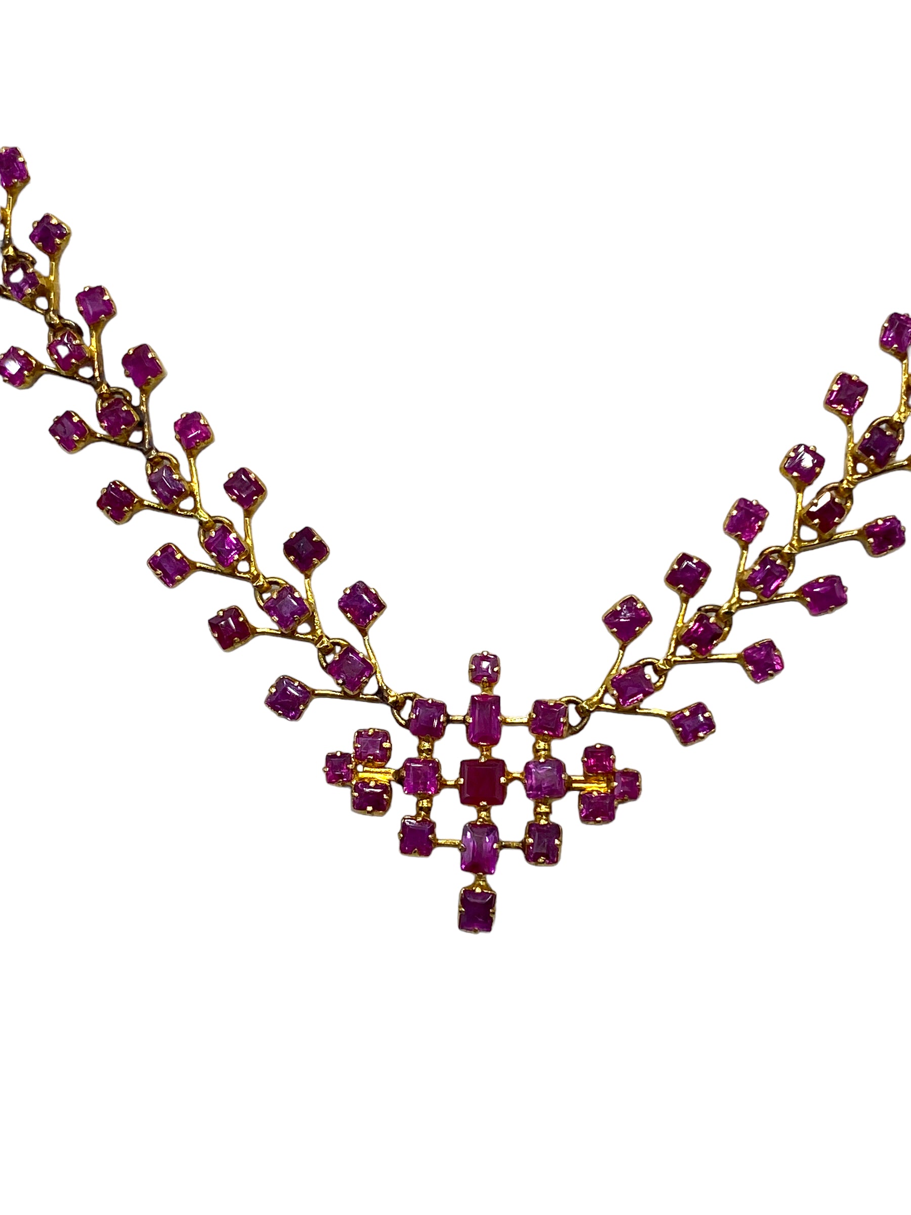 21k Ruby Geometric Necklace