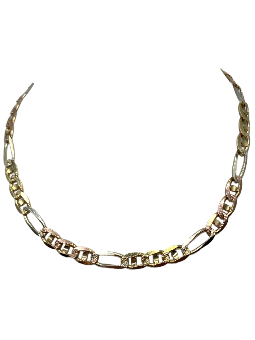 14k Two-tone Figaro Chain Necklace