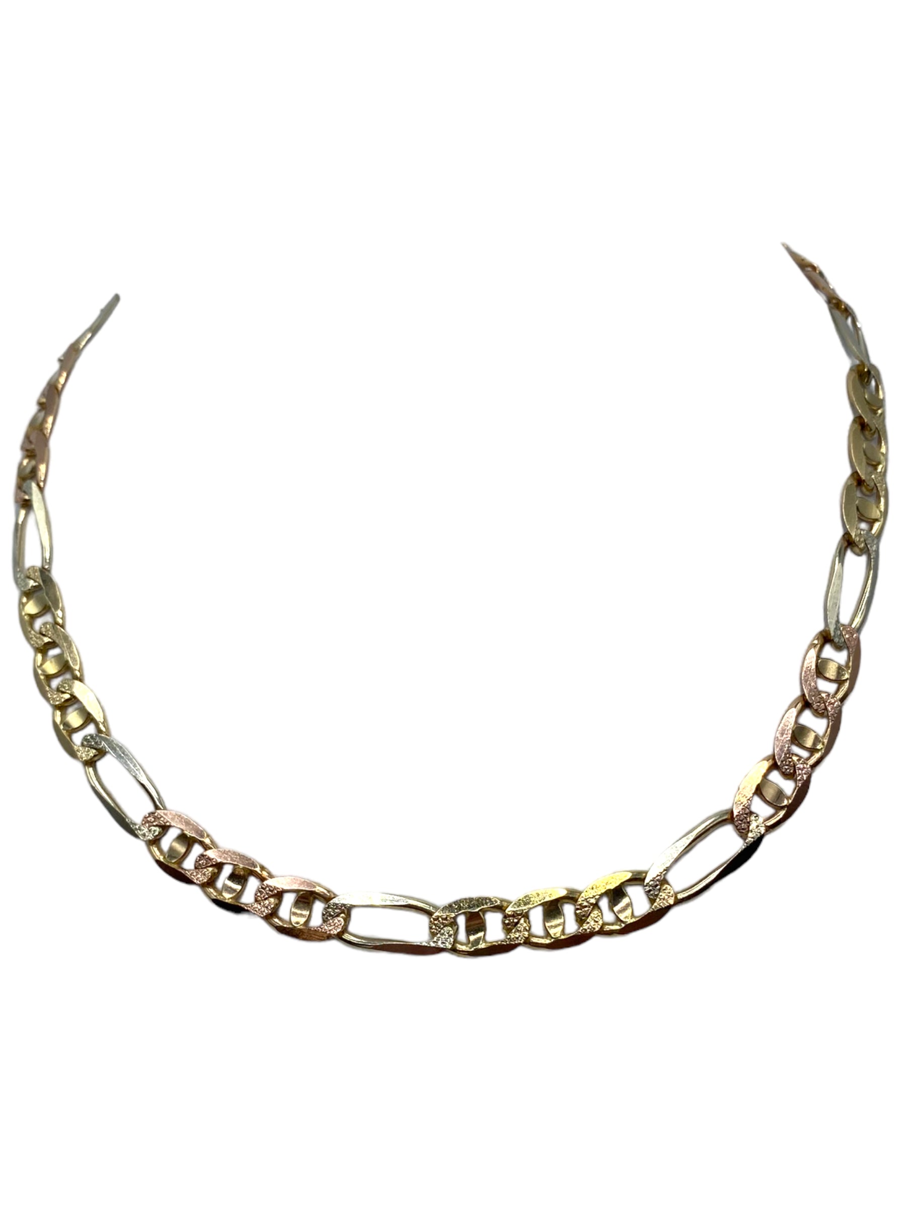 14k Two-tone Figaro Chain Necklace