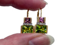 14k Tourmaline, Peridot, Diamond Earrings