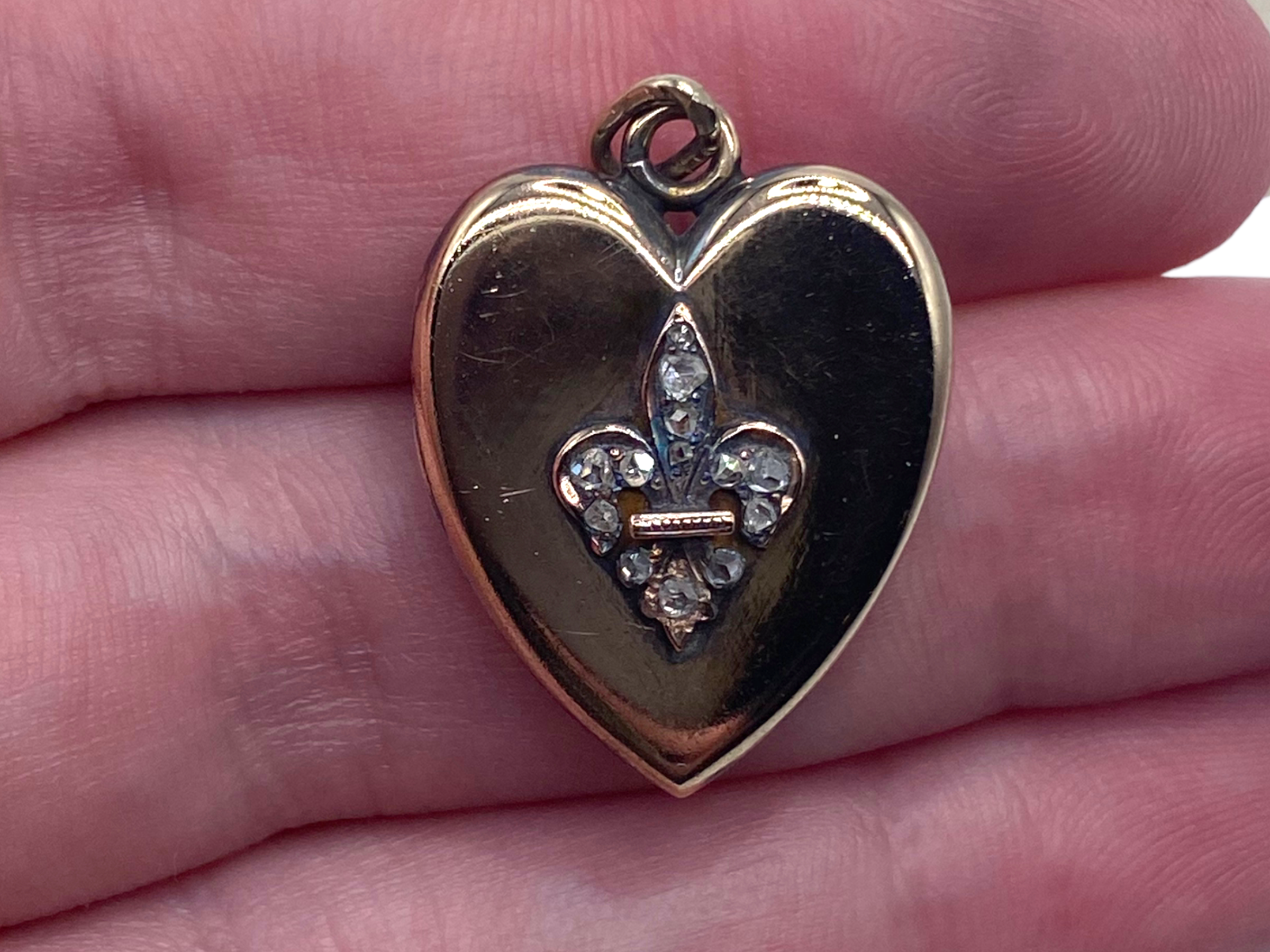 14k Victorian Diamond Heart Locket